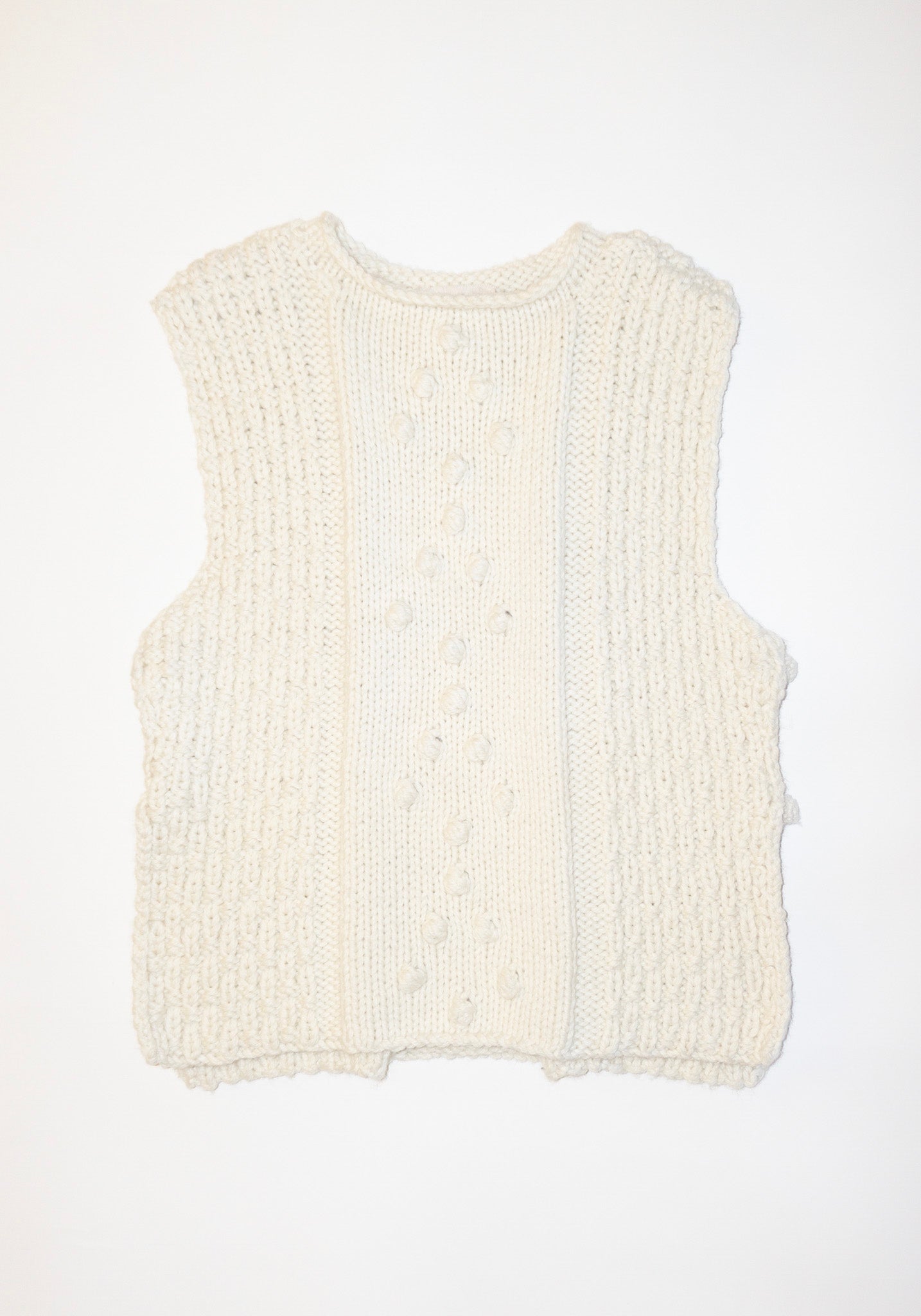 B Sides Hand Knit Gilet in Cream