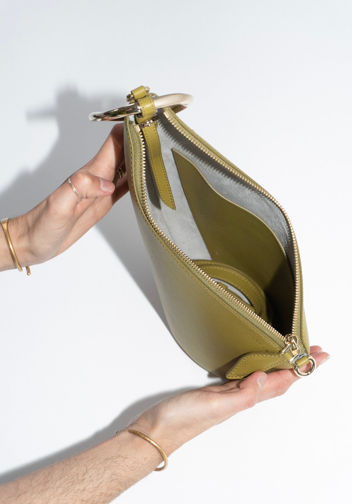 Esha Soni The Slope Bag in Olive French Calf