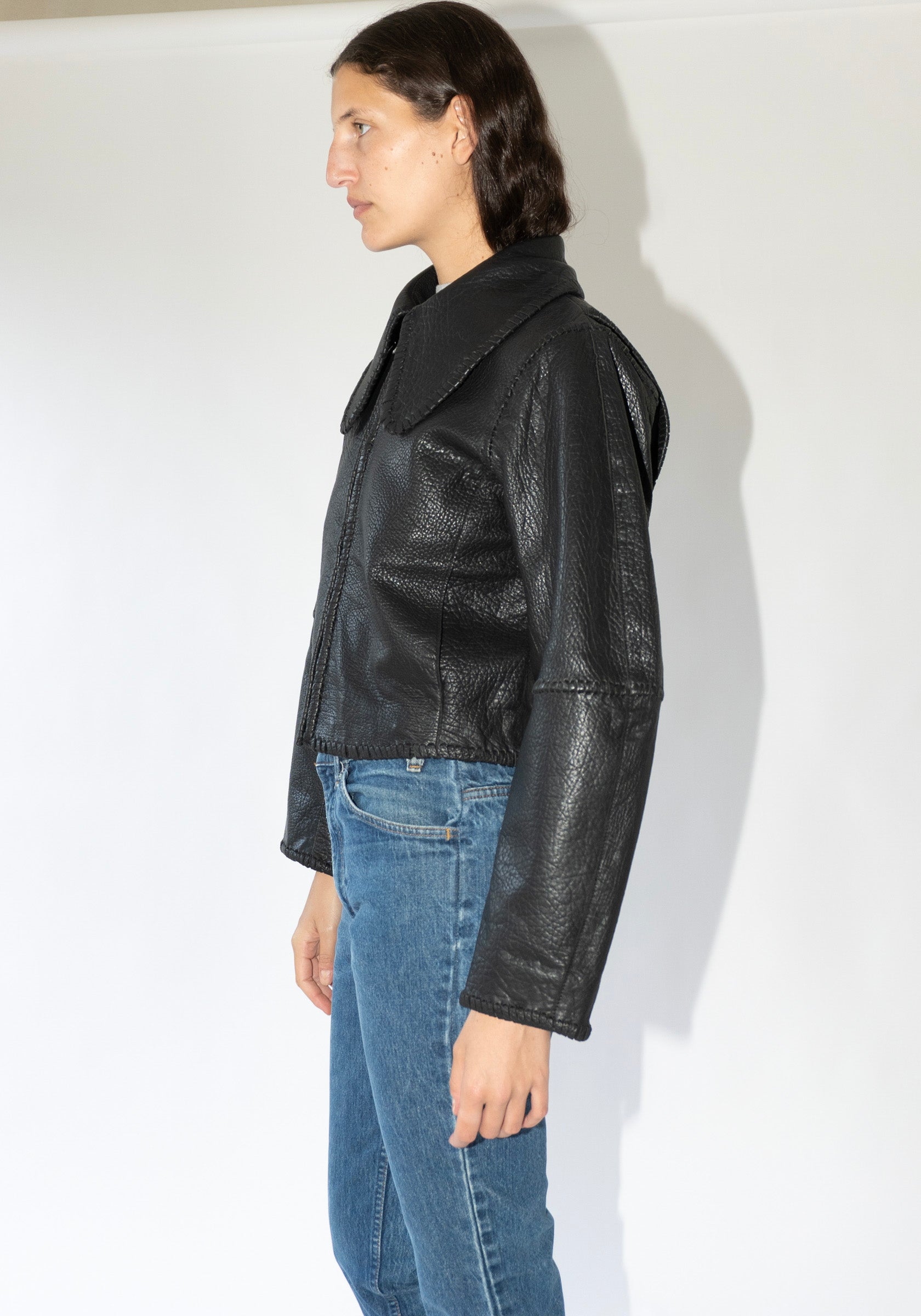 By Malene Birger Rowani Leather Coat in Black