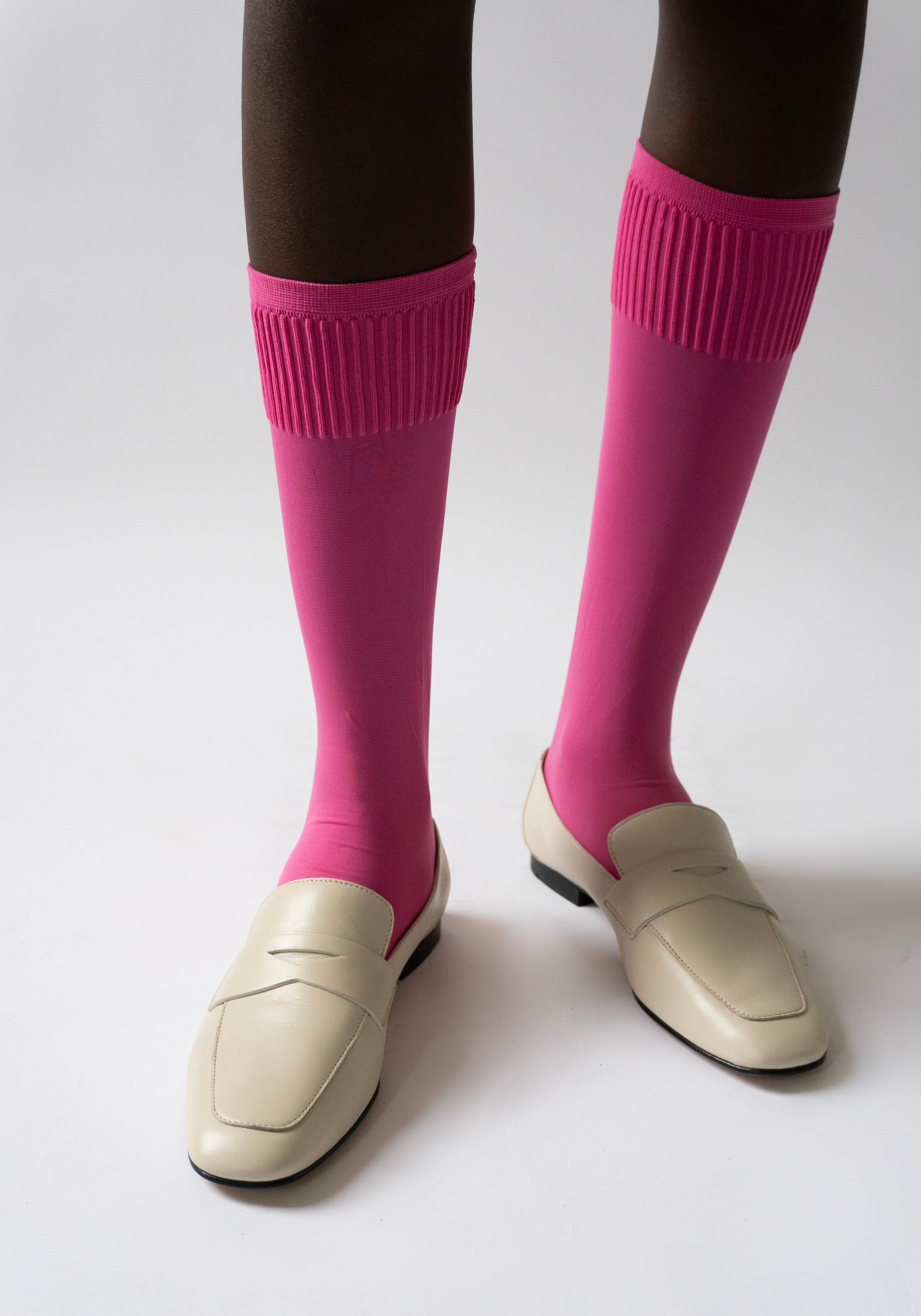 Maria La Rosa Lycra Knee High Socks in Fuchsia