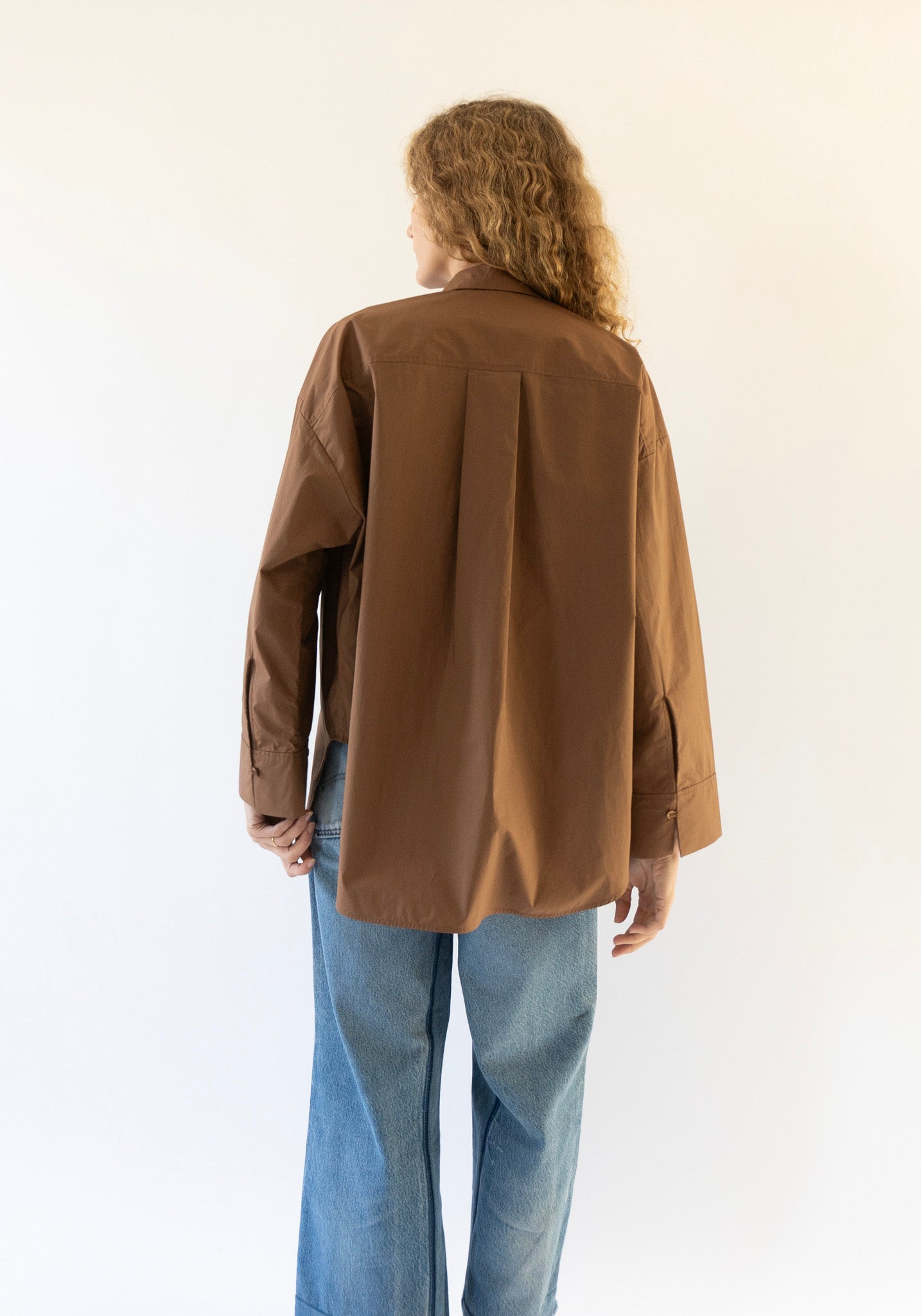 Malene Birger Derris Button Front Shirt in Bison