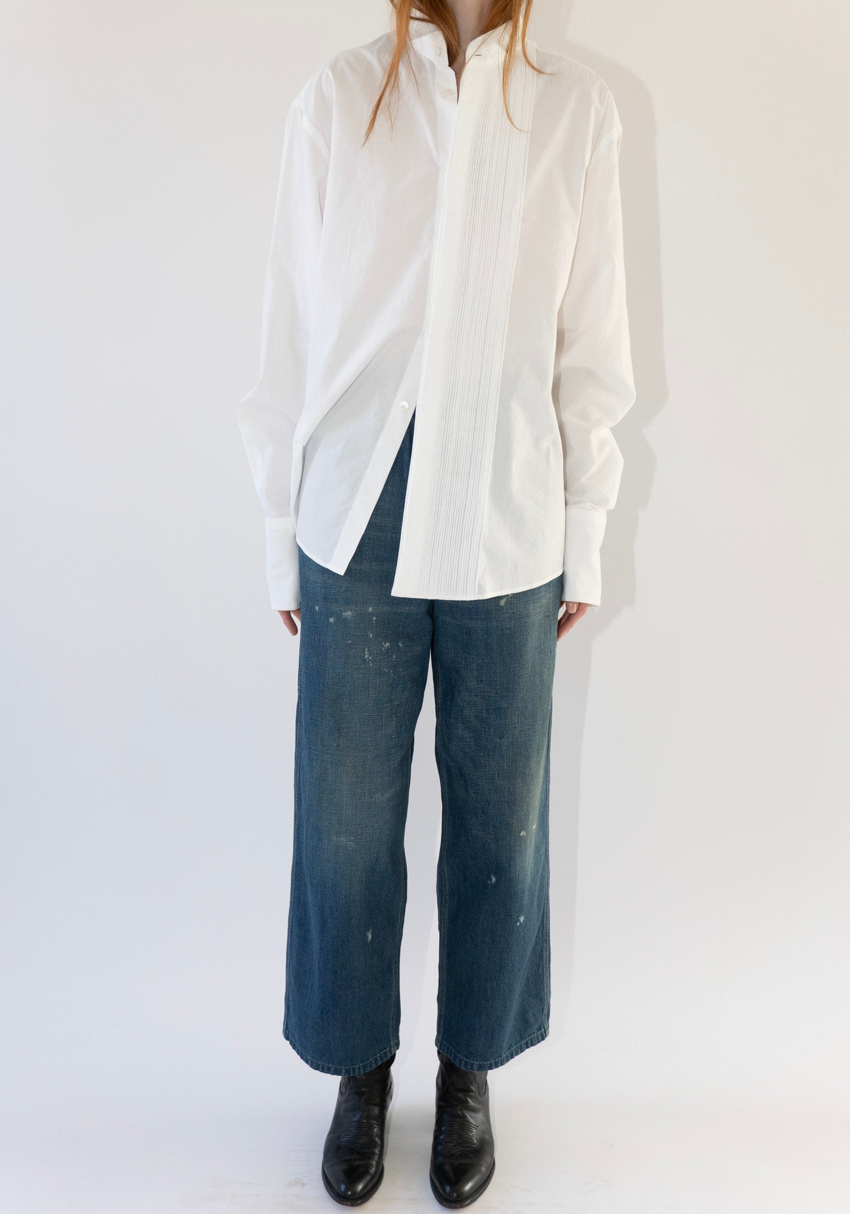 Micro Pleat Formal Shirt in White