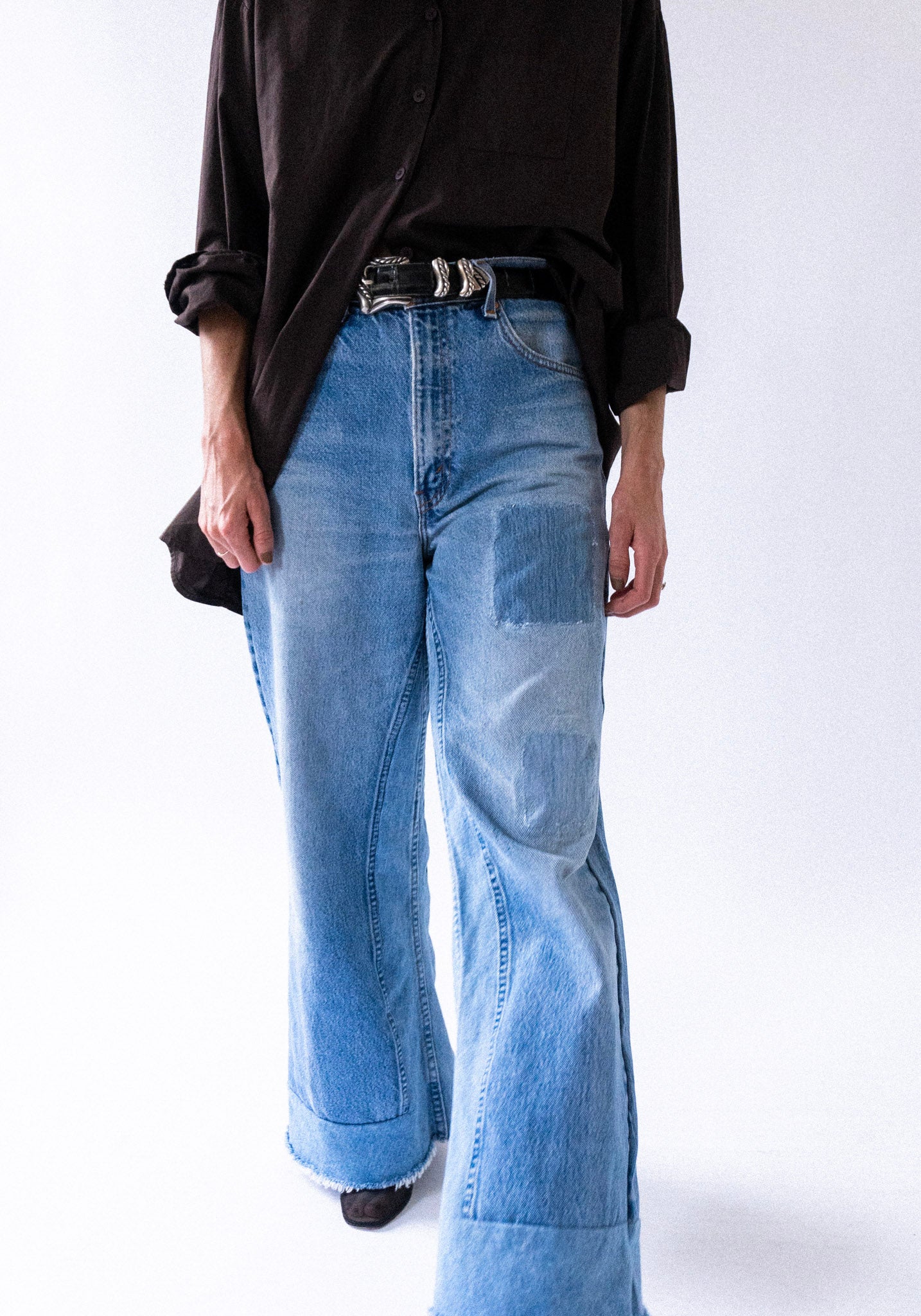 Vintage Reworked Culotte Jean in Indigo