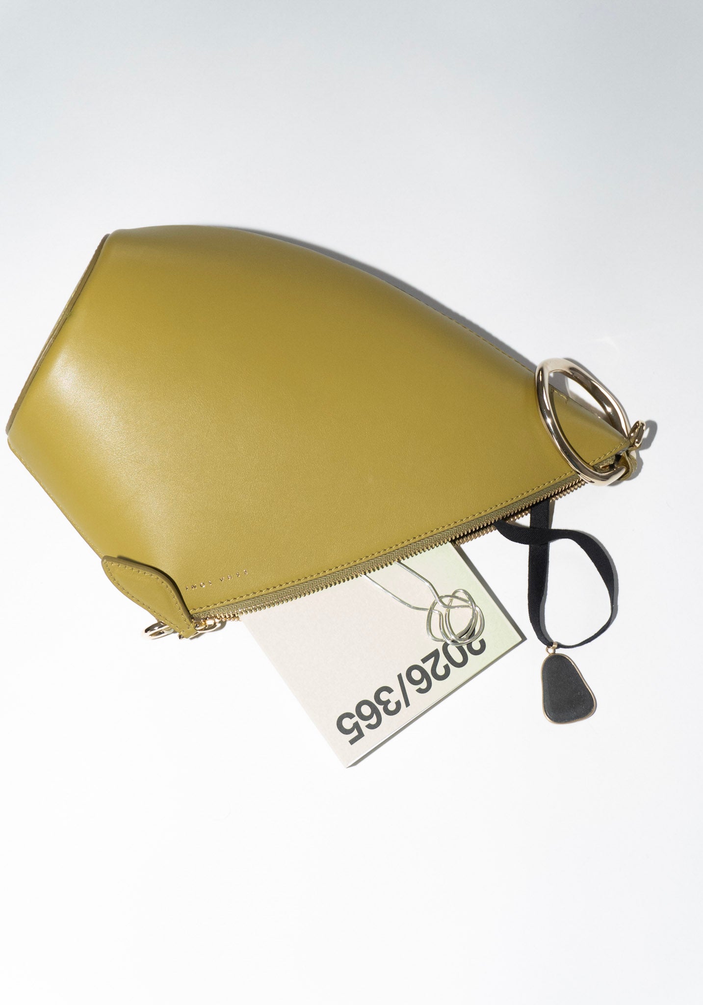 Esha Soni The Slope Bag in Olive French Calf