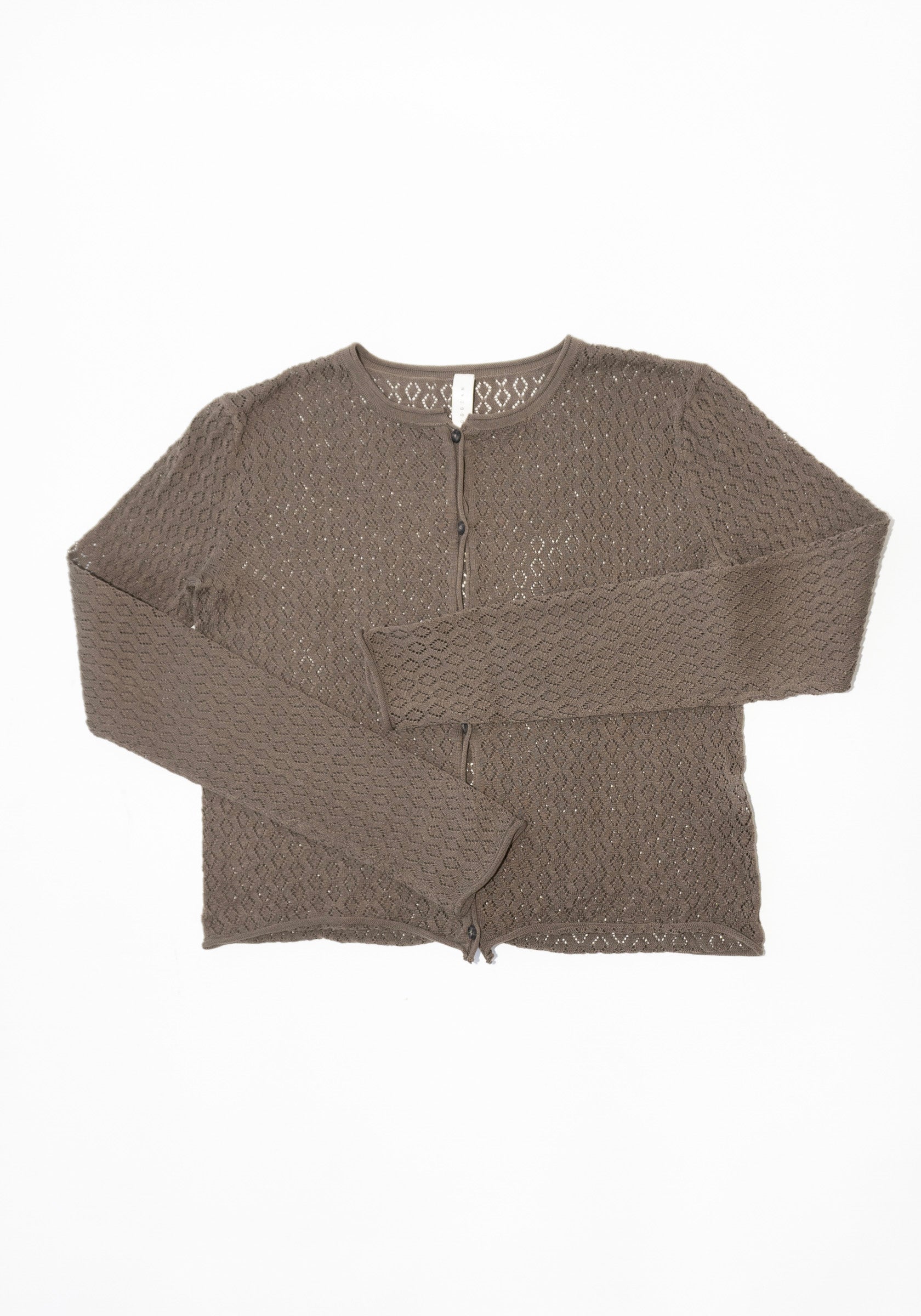 Pointelle Cardigan in Earth