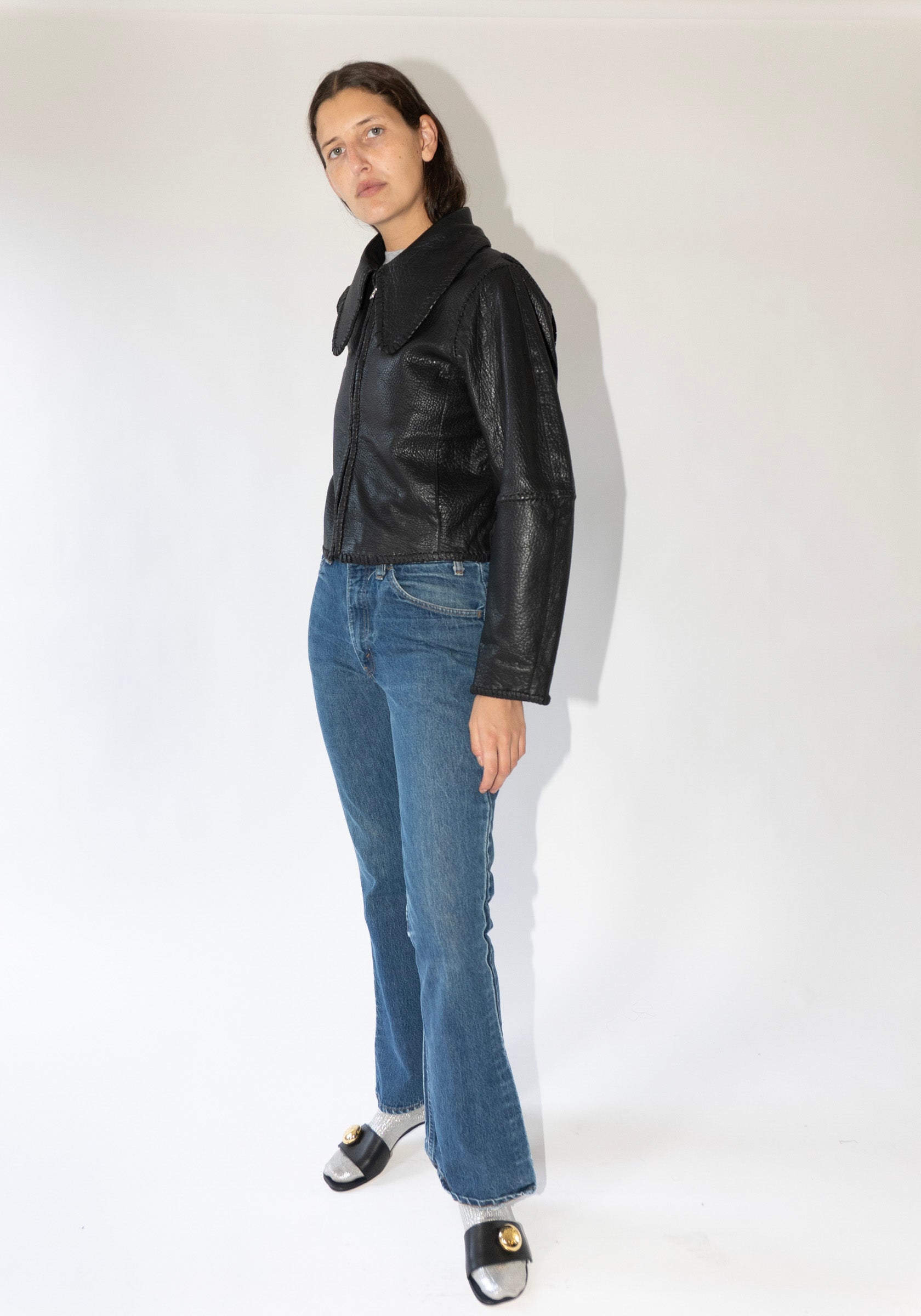 By Malene Birger Rowani Leather Coat in Black – VESTIGE