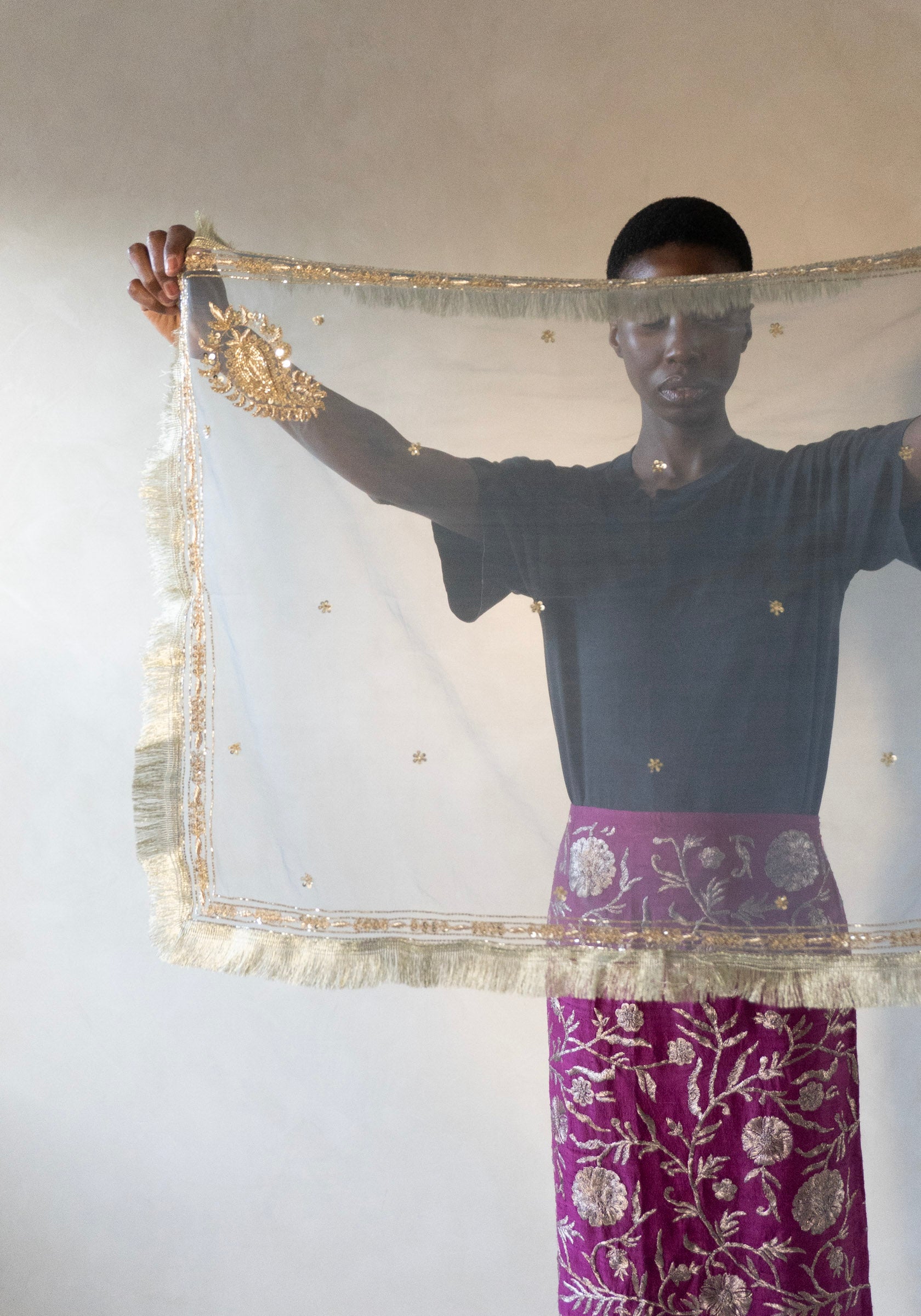 Kasab Net Scarf in Blue