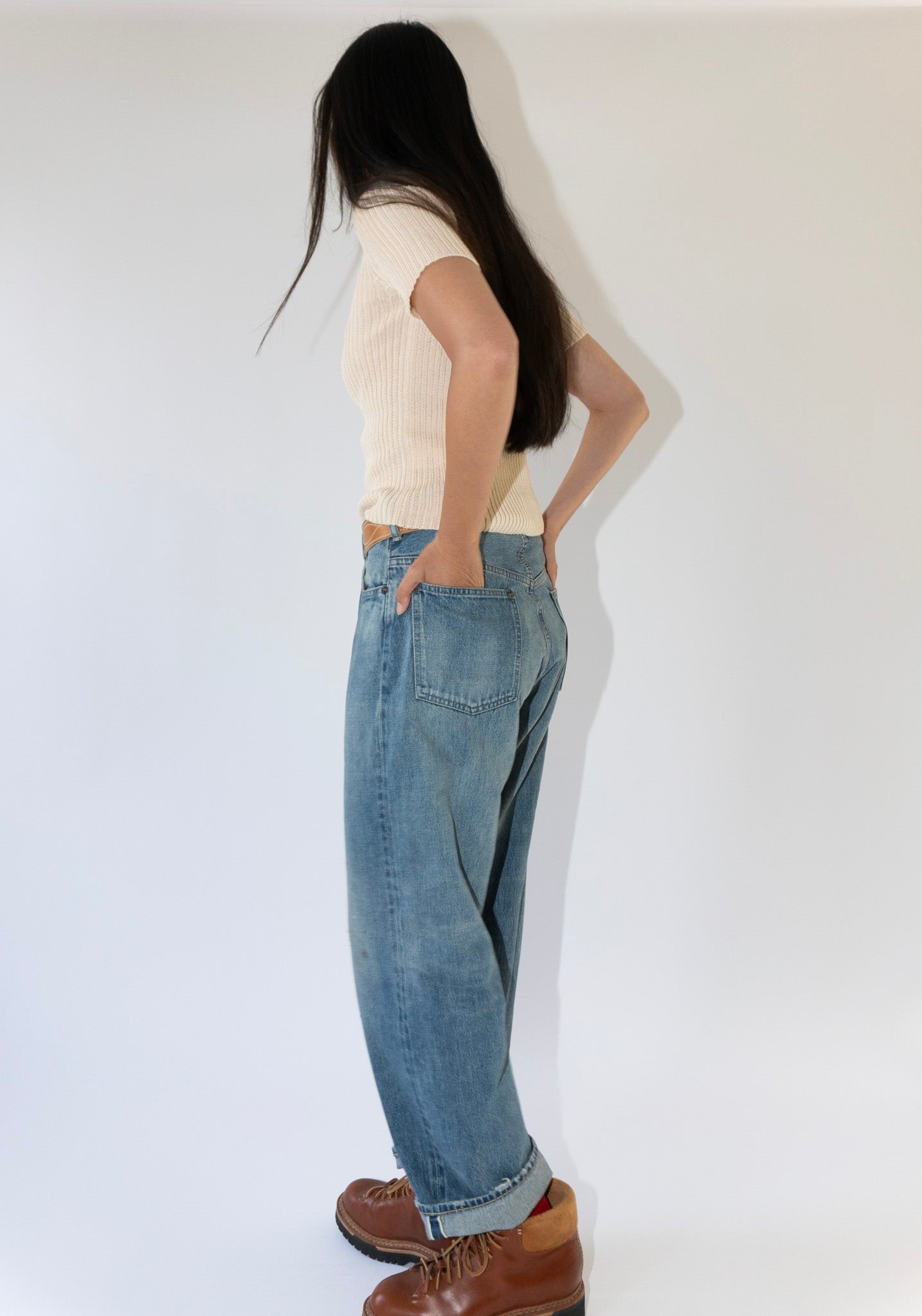 Baggy Cut Jean in Light Vintage