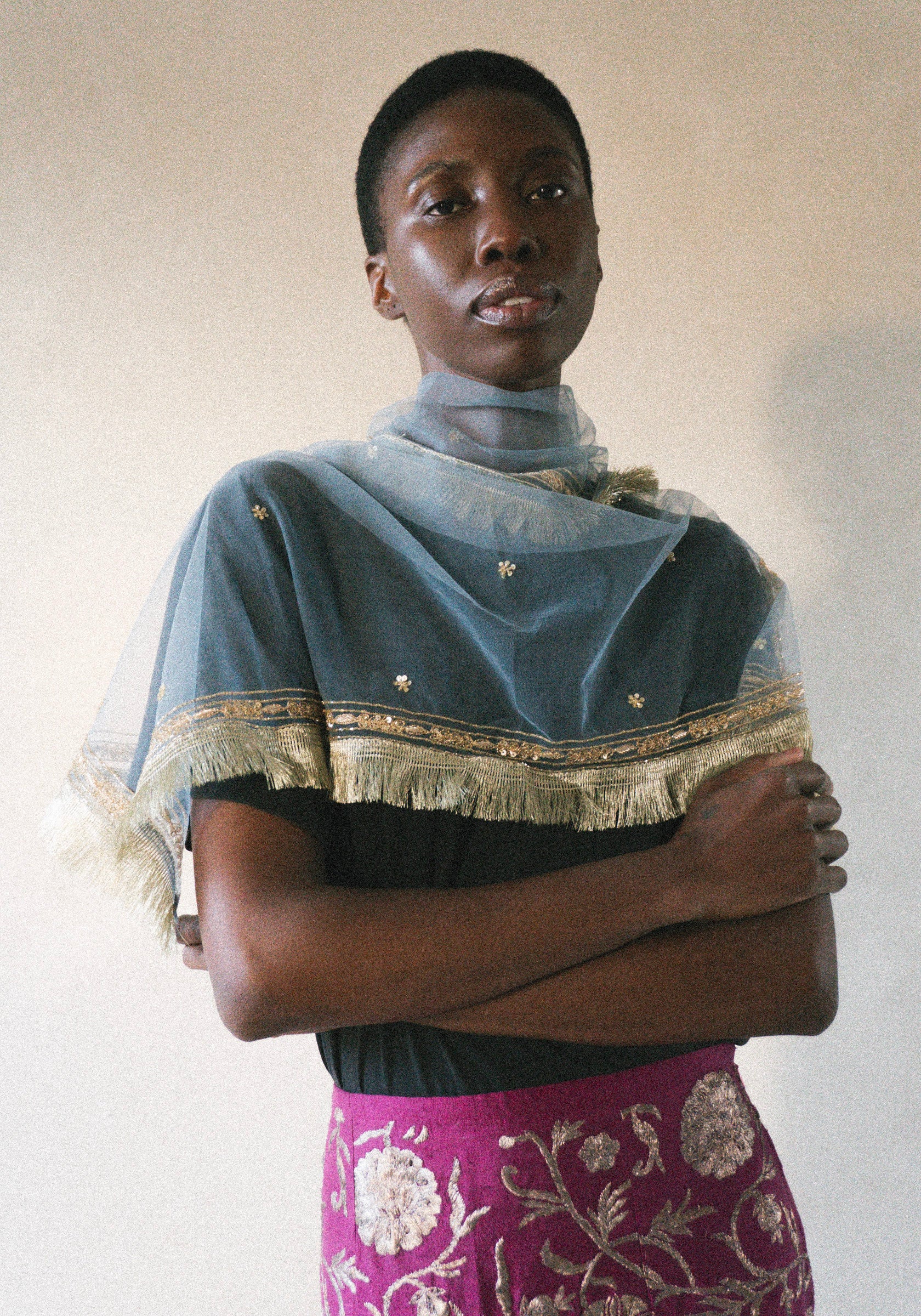 Kasab Net Scarf in Blue