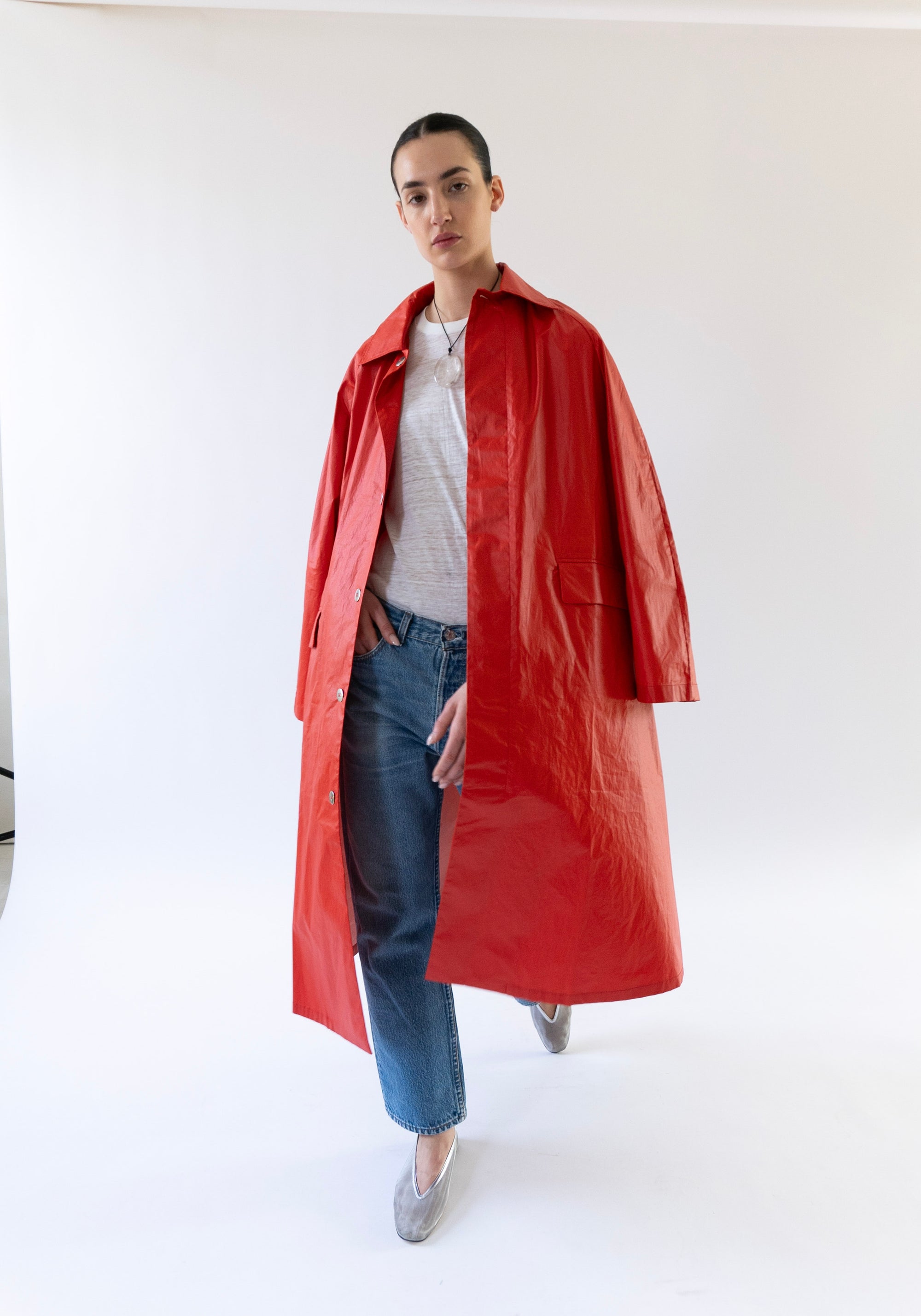 Trench Coat in Red