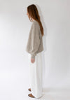 Baserange Sour V Neck Top in Ingra Sand