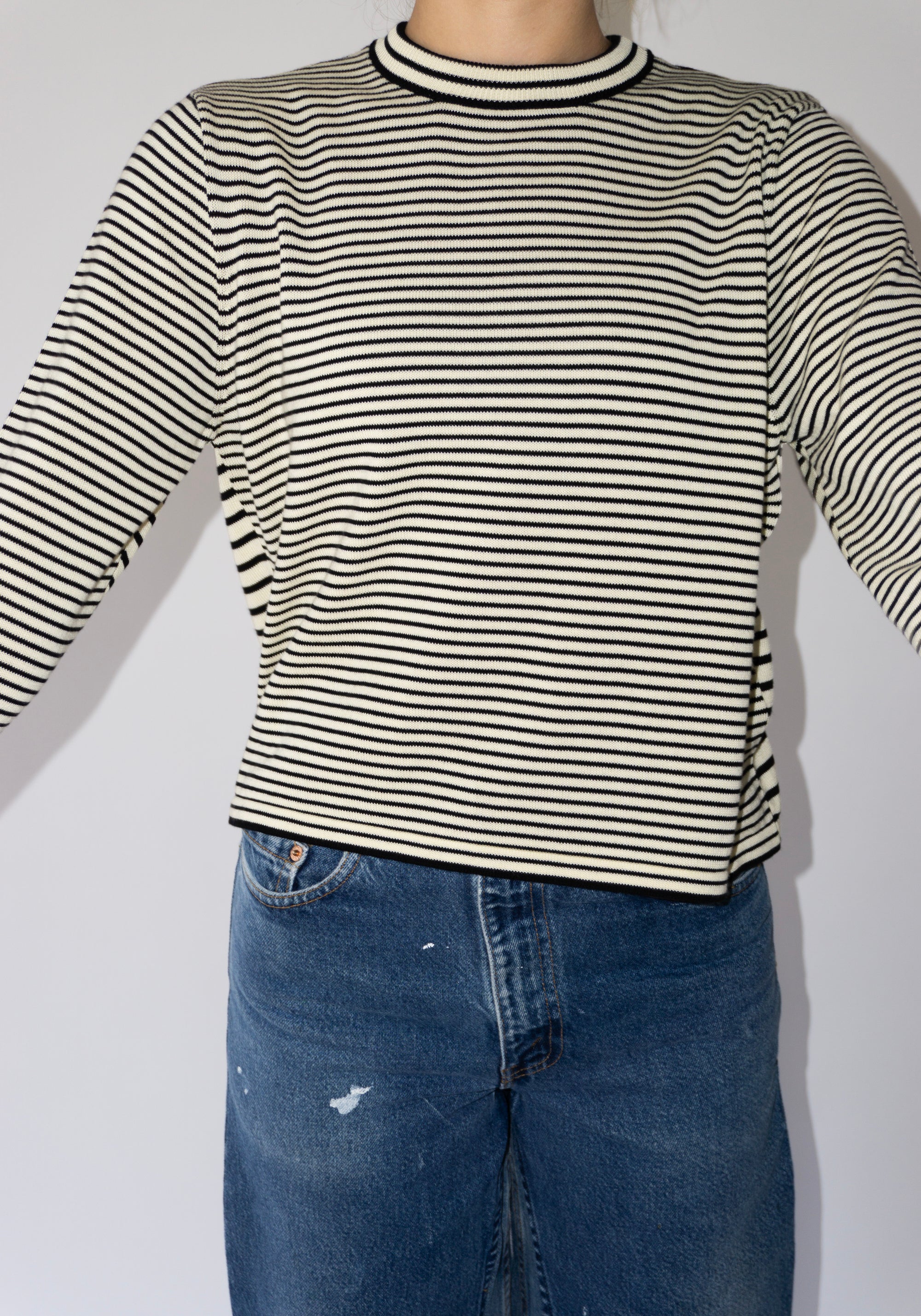 Cotton Striped Long Sleeve Tee