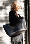 Eva Weekend Tote in Black Croc