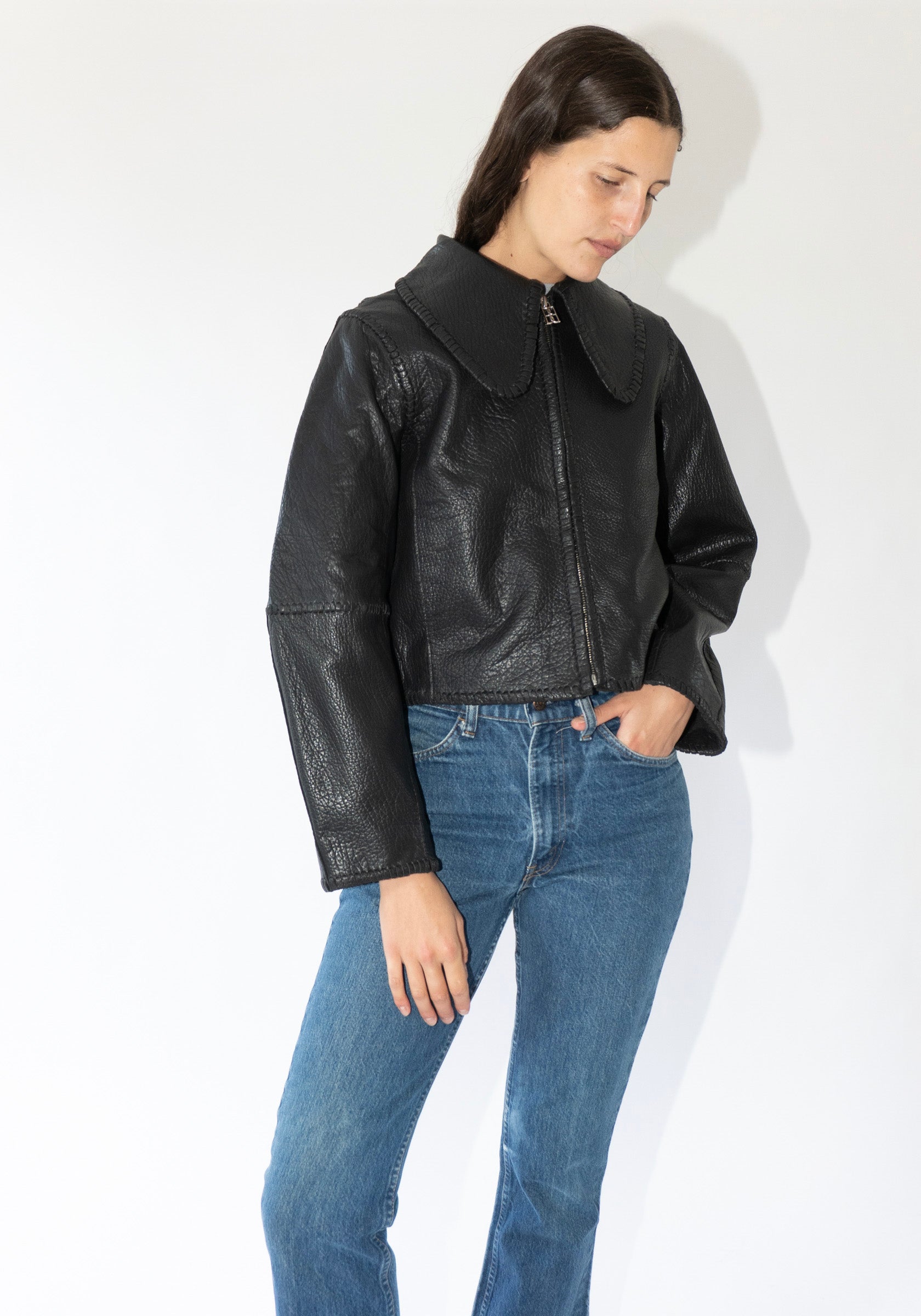 By Malene Birger Rowani Leather Coat in Black