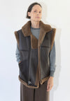 Shearling Vest in Brown