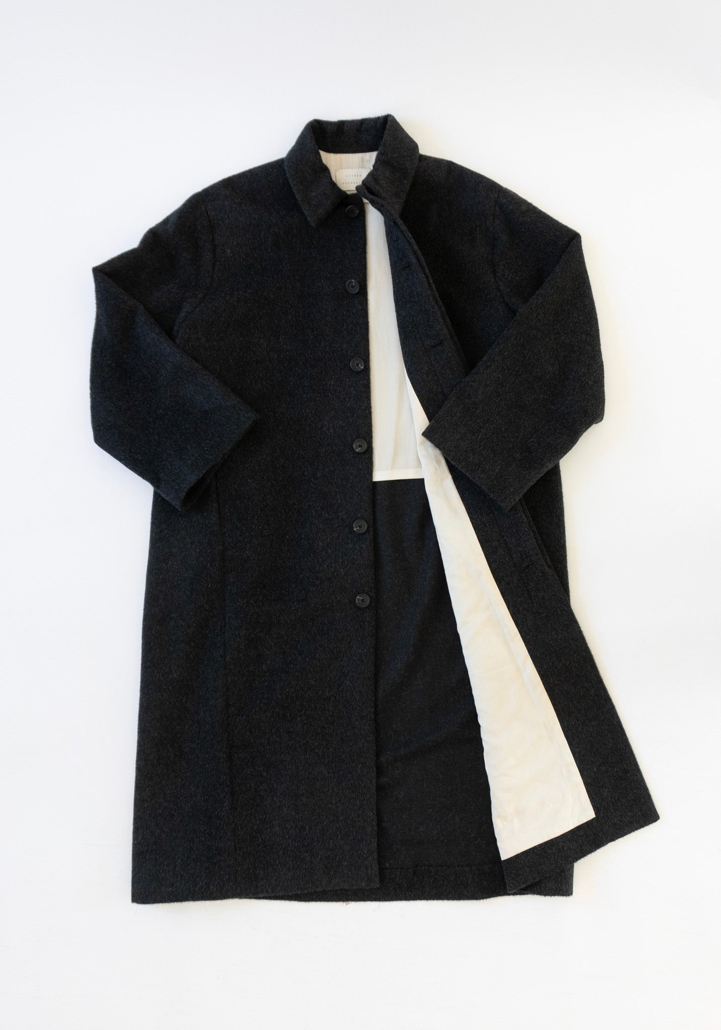 Lauren Manoogian Brushed Car Coat in Black Melange