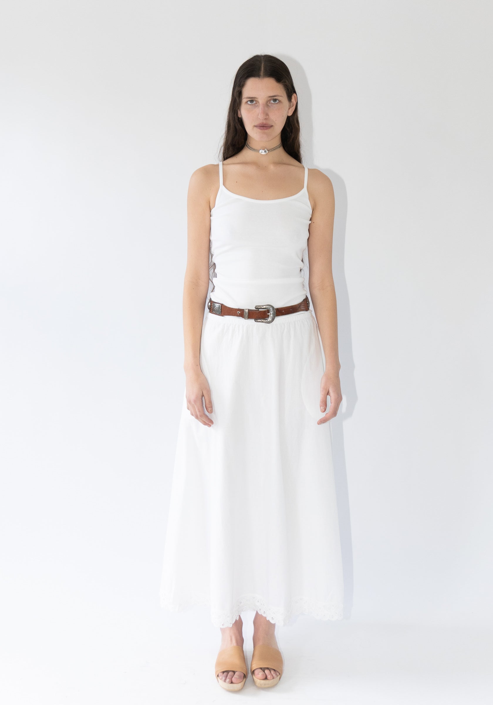 Pheobes Eyelet Skirt in Soft White