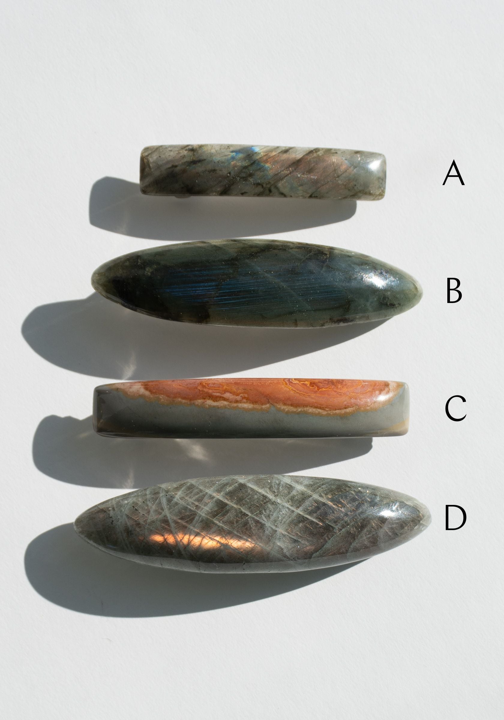 Blue Stone Hair Clips