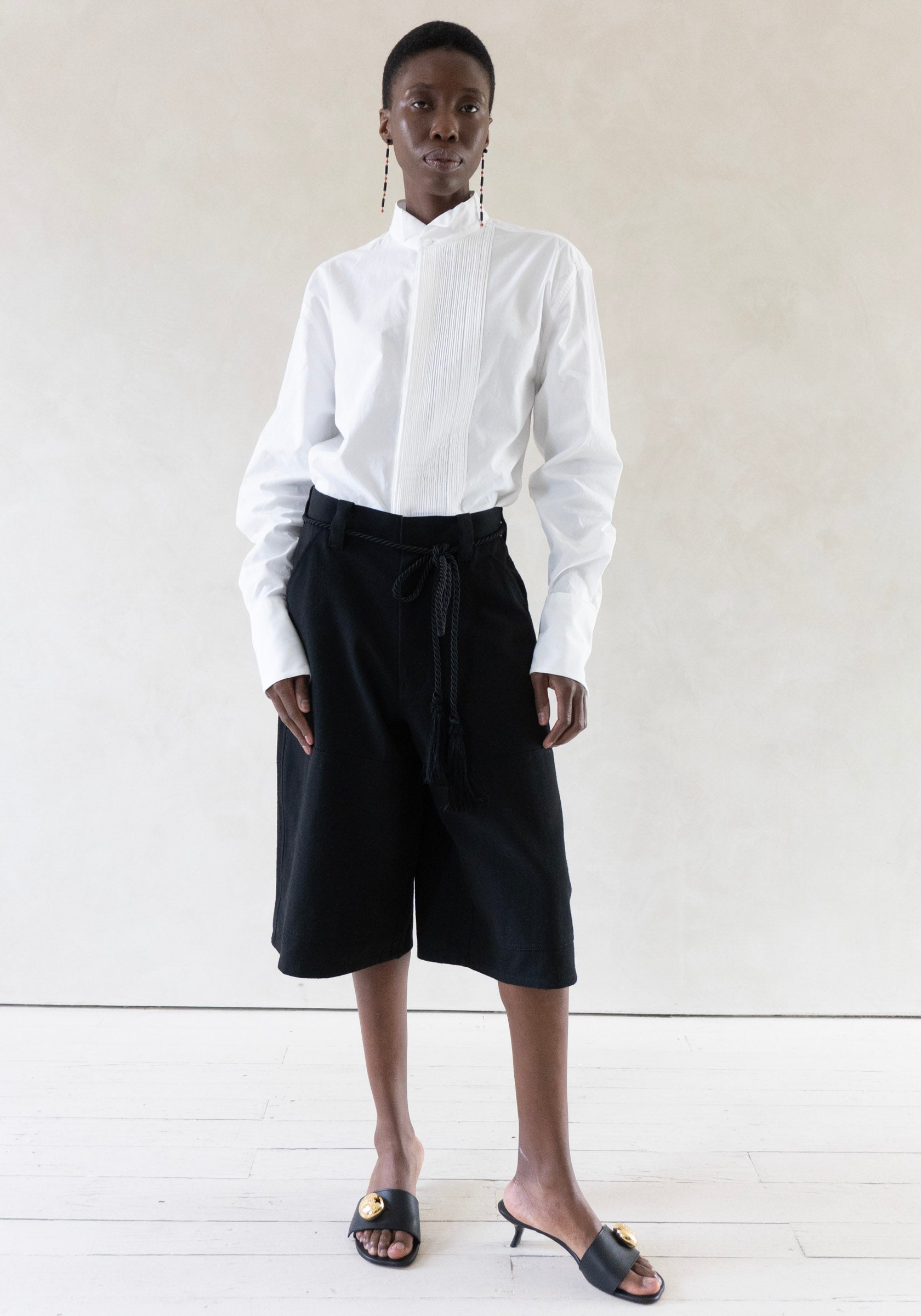 6397 Micro Pleat Formal Shirt in White