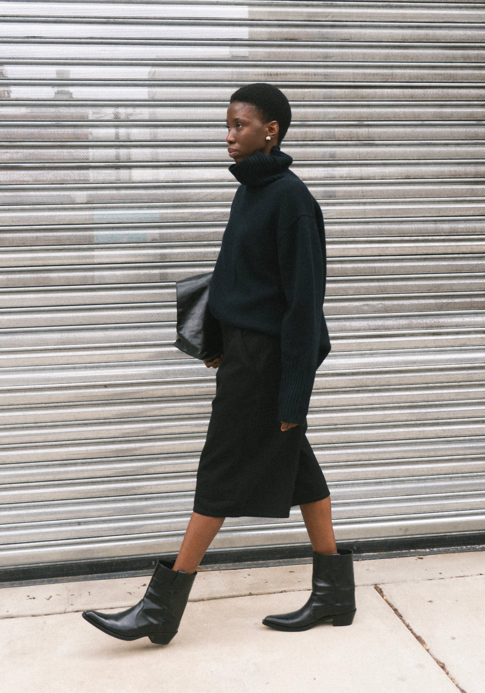 6397 High Neck Longsleeve Sweater in Security Blue