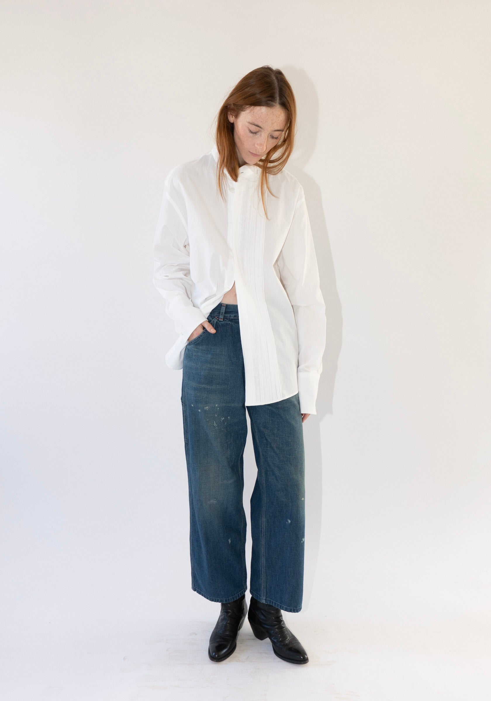 Micro Pleat Formal Shirt in White