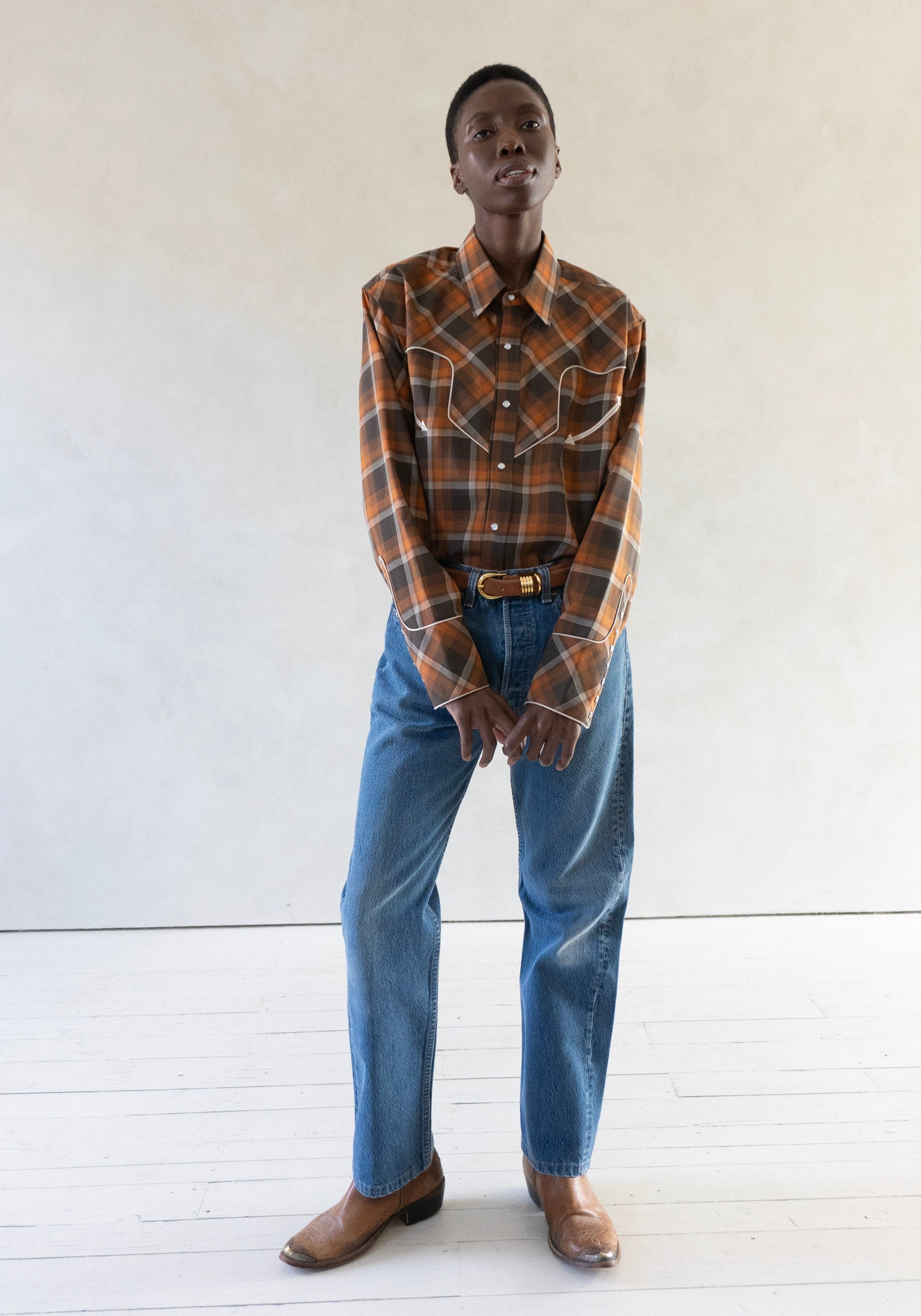 6397 Western Shirt in Red Rock