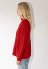 Auntie Oti Fisherman Sweater in Red