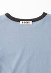 B Sides Double Tee in Dark Grey and Light Blue

