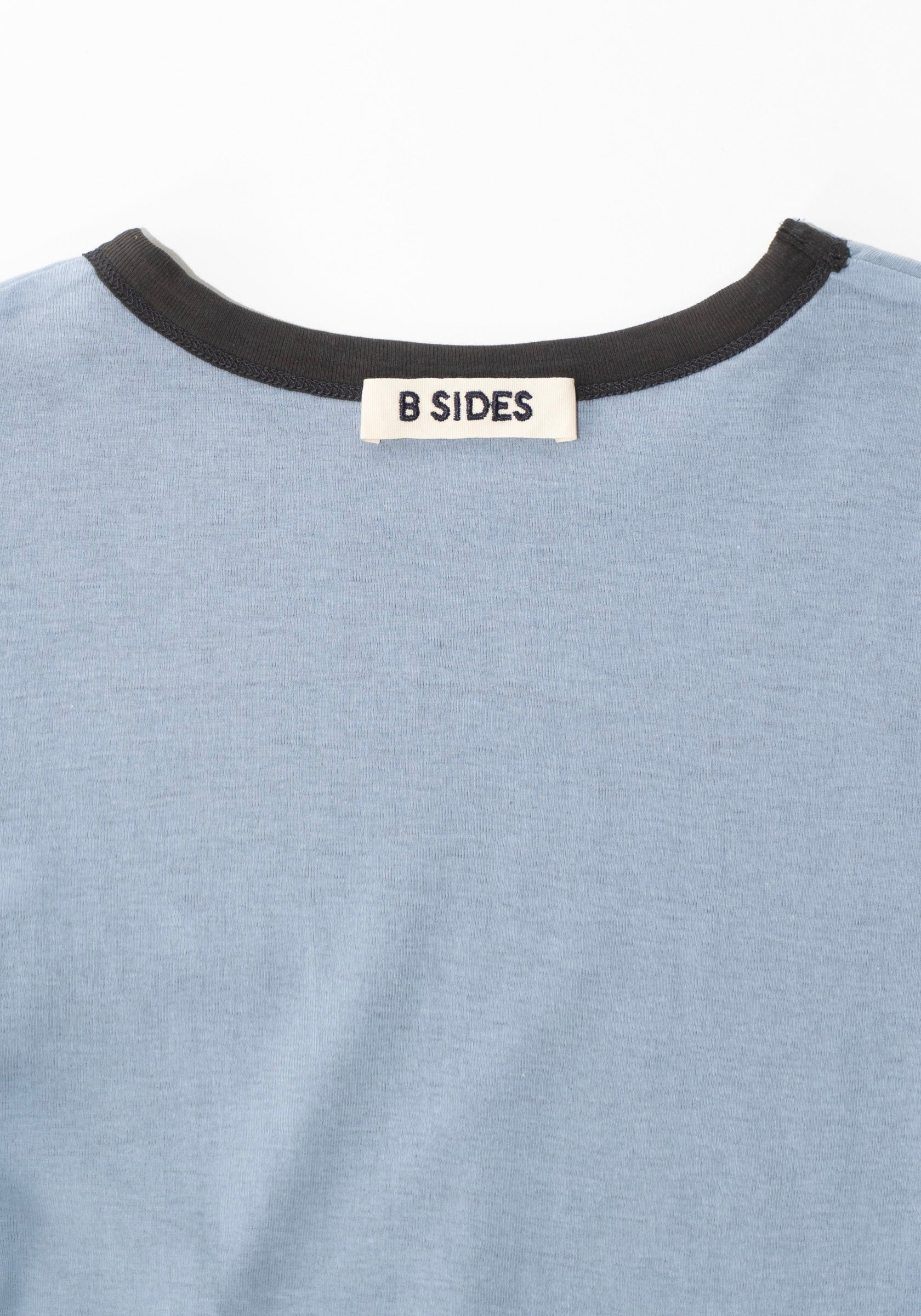 B Sides Double Tee in Dark Grey and Light Blue

