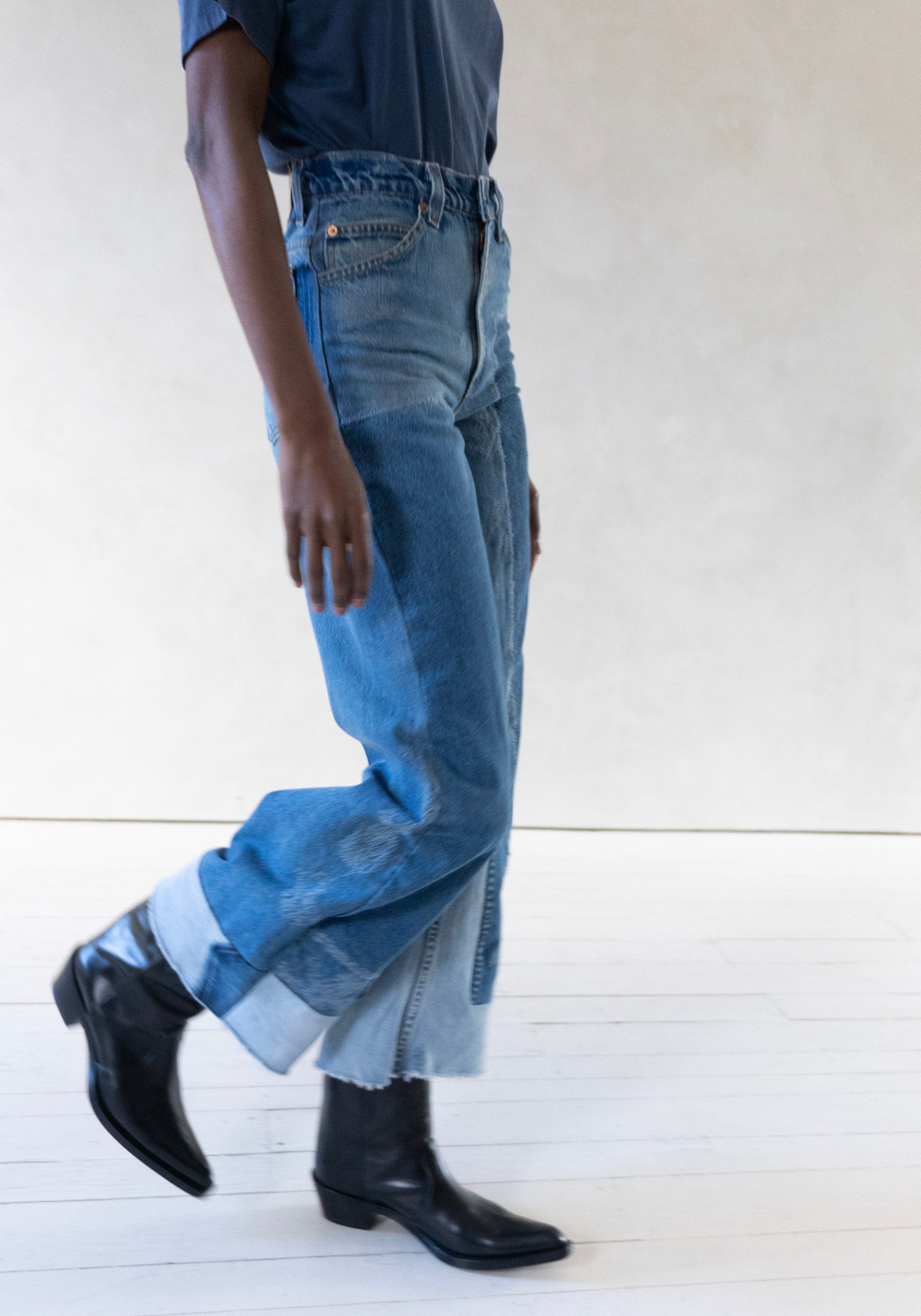 B Sides Vintage Reworked Culotte Jean in Vintage Indigo