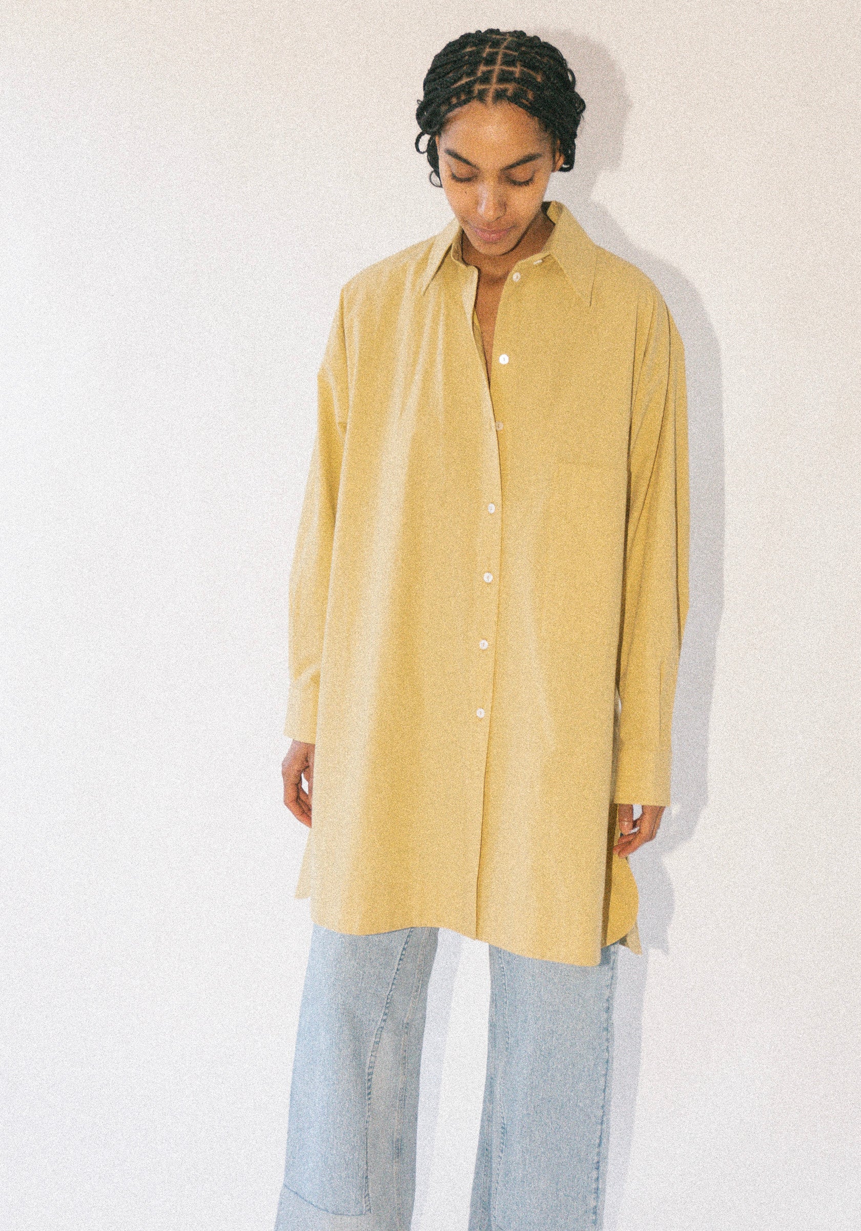 Cotton Big Shirt in Celery