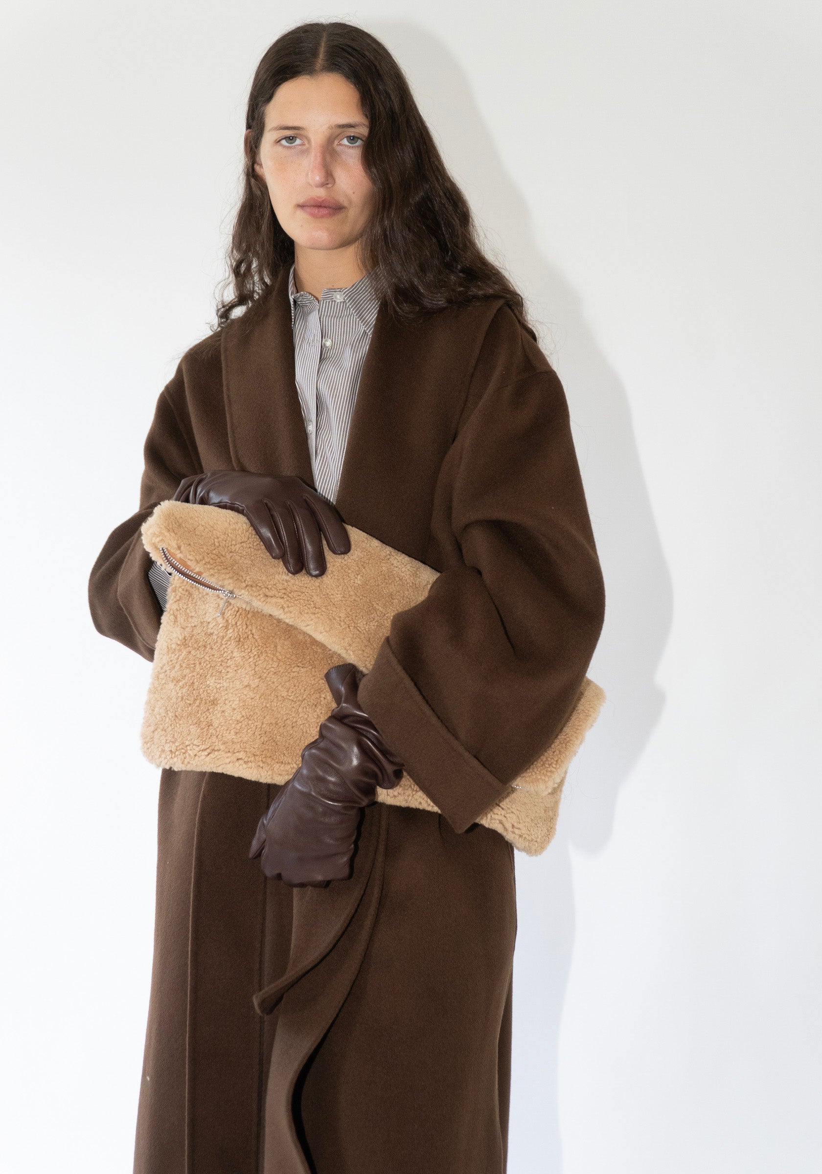 Cawley Leather Clutch in Tan