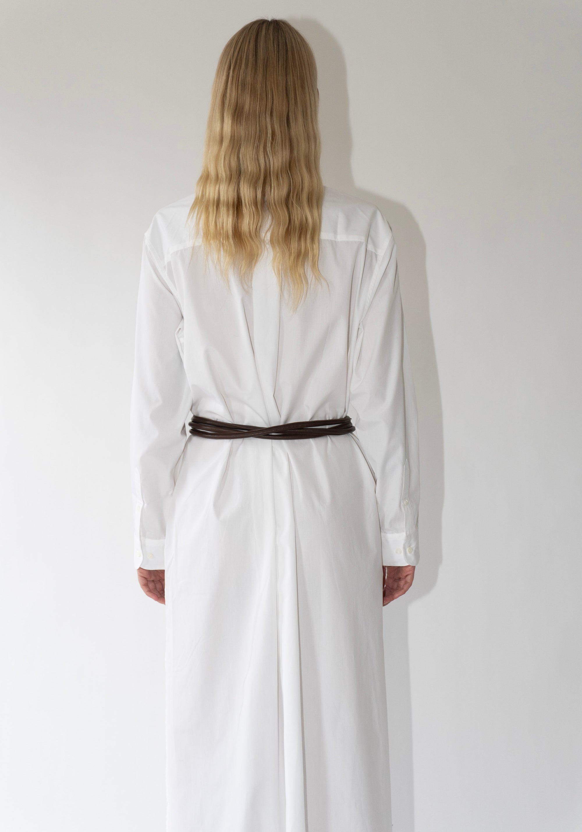 Comme Si Shirt Dress Cotton Poplin in White