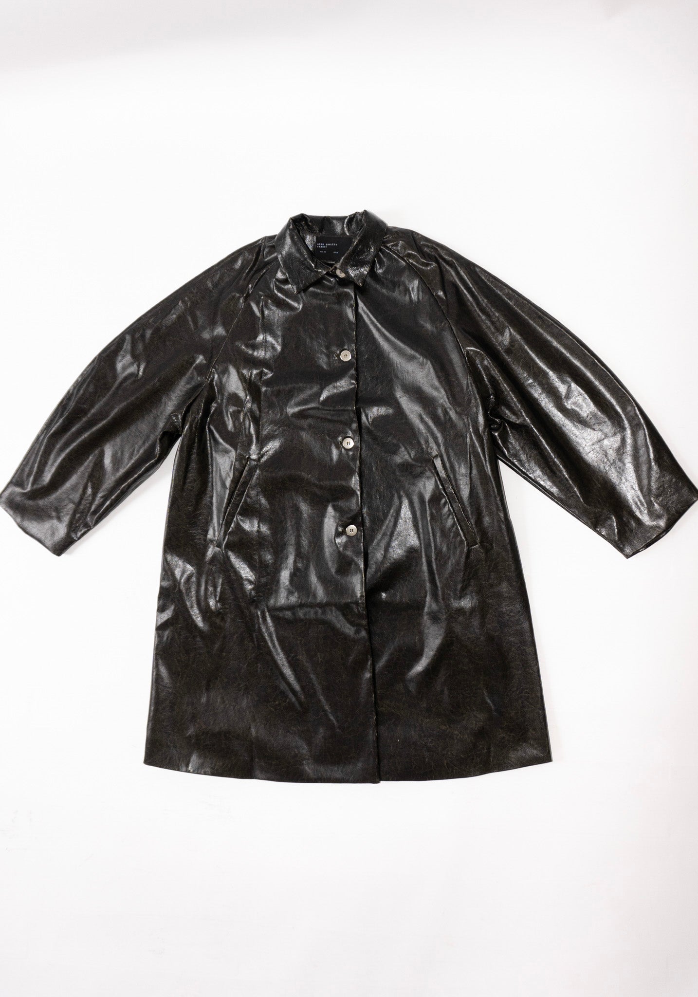 Faux Scratched Leather Coat