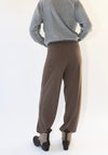 Merino Wool Curved Pants in Taupe