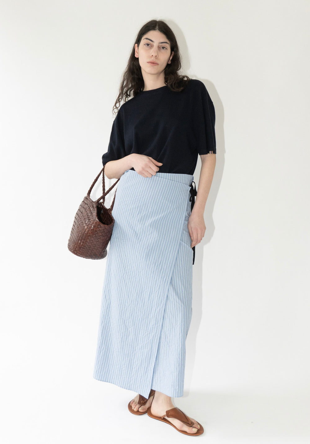 Cristaseya Pareo Skirt in Striped Blue