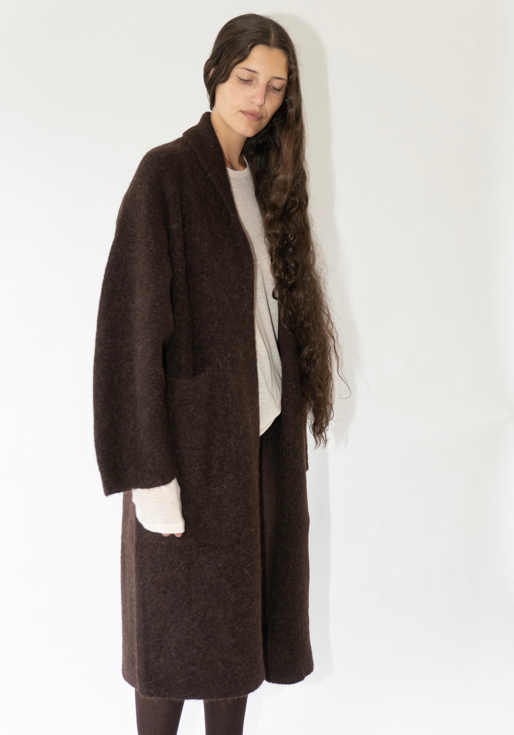 Lauren Manoogian Double Face Long Coat in Merlot