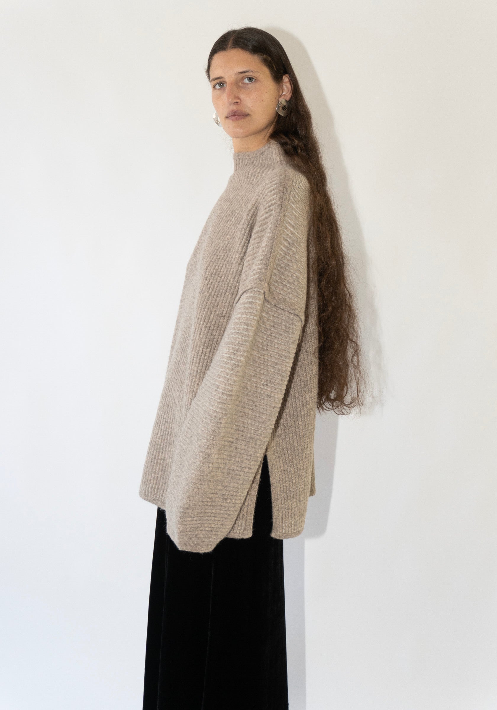 Ottoman Turtleneck Sweater in Moth Carrara