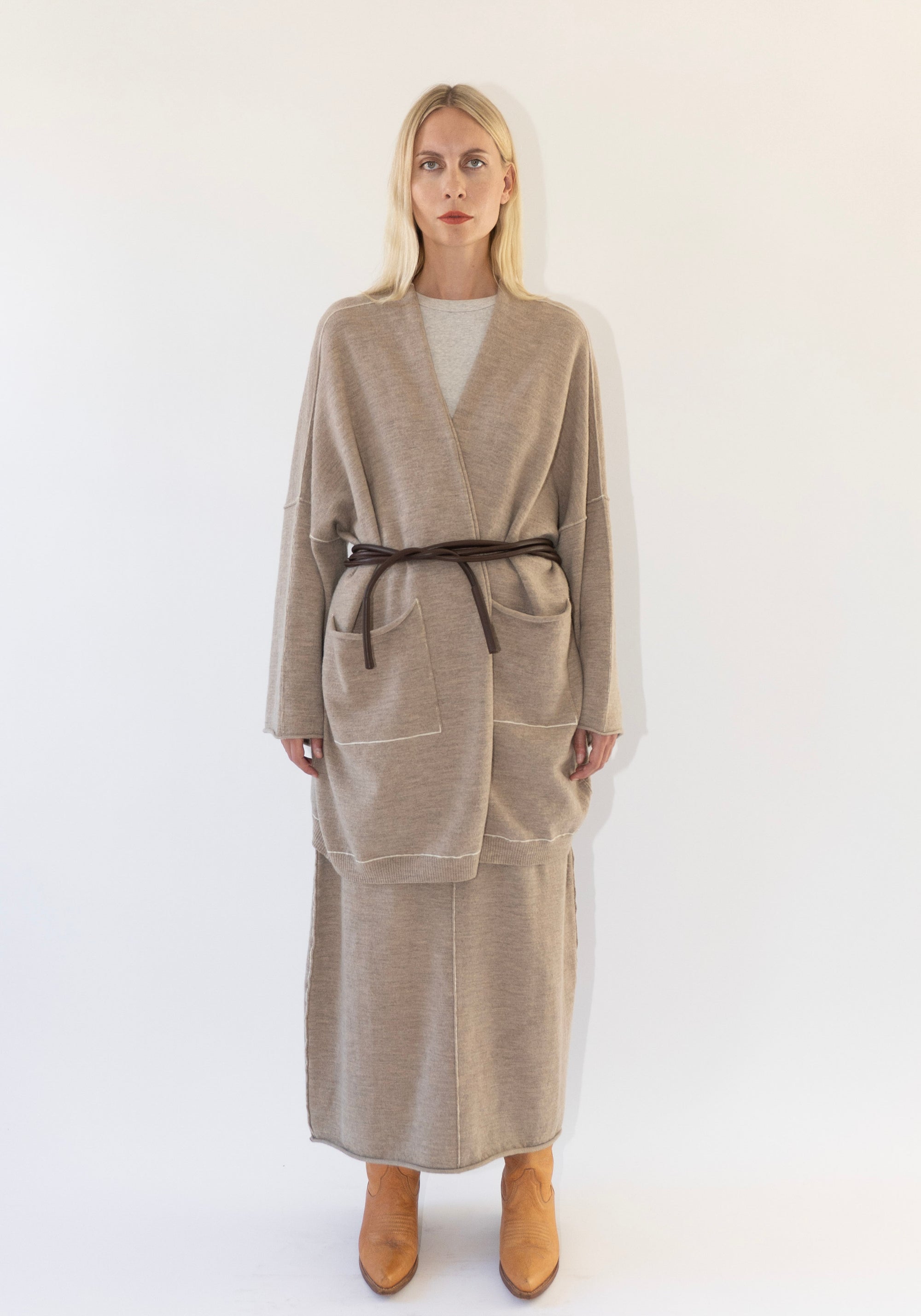 Lauren Manoogian Stitch Wide Cardigan in Oak