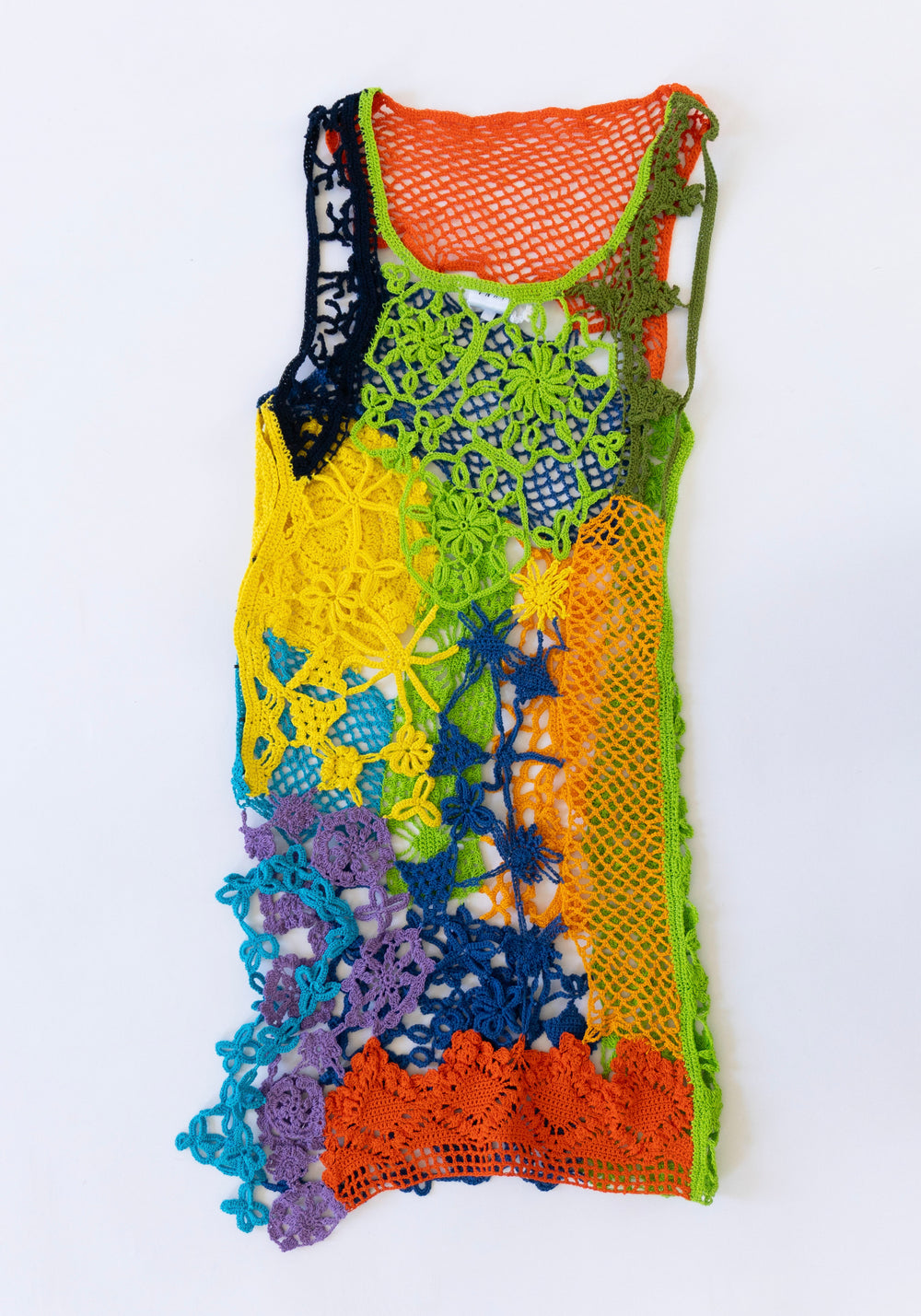 Crochet Mini Dress in Multi Noise