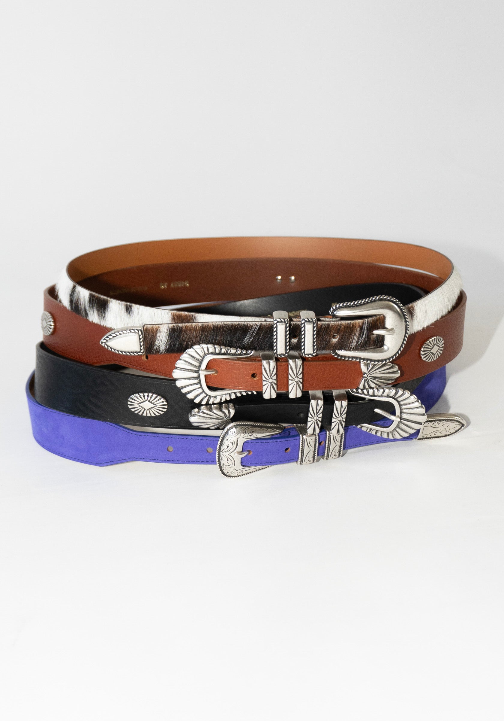 Western Belt in Smalt Blue