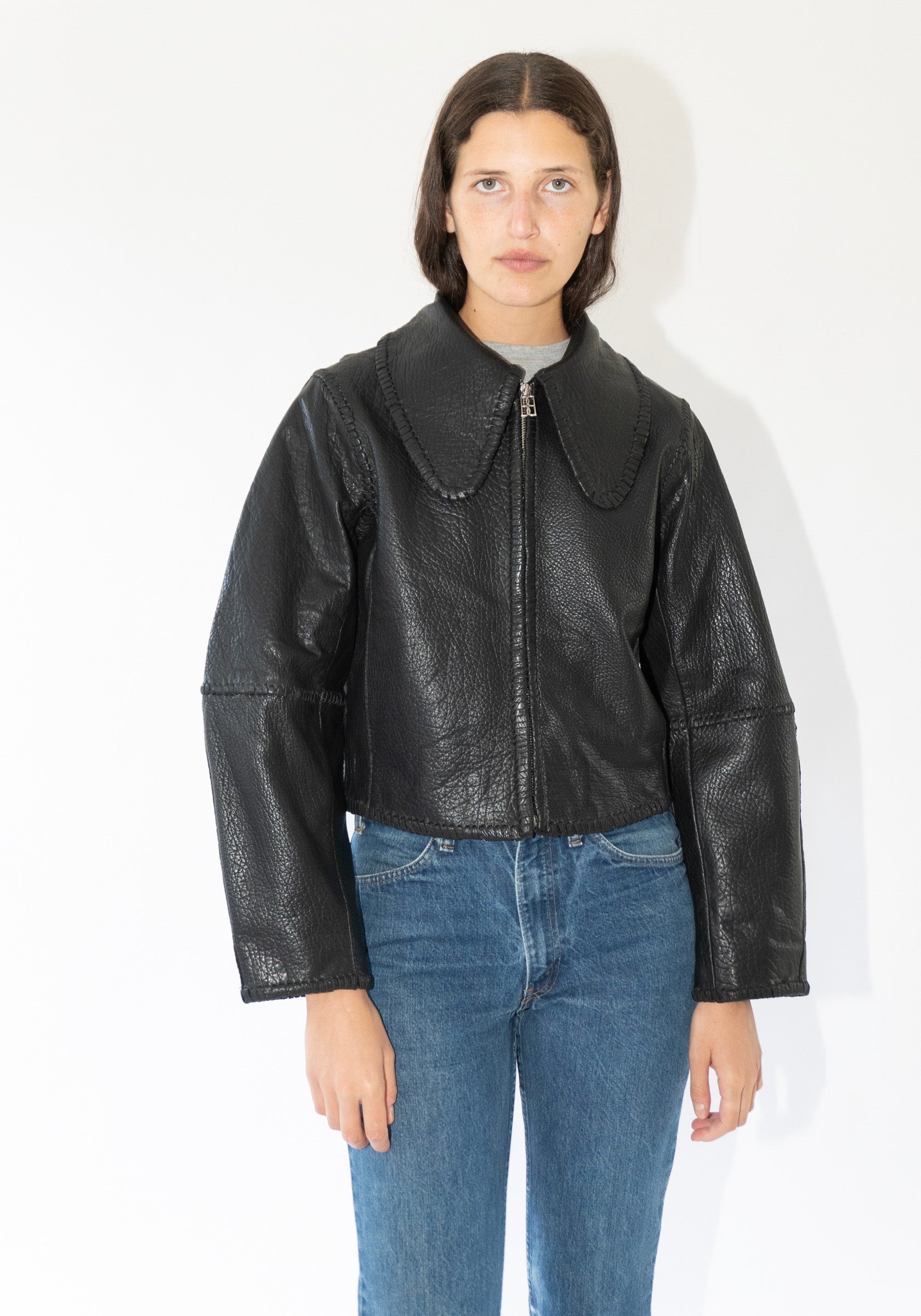 By Malene Birger Rowani Leather Coat in Black