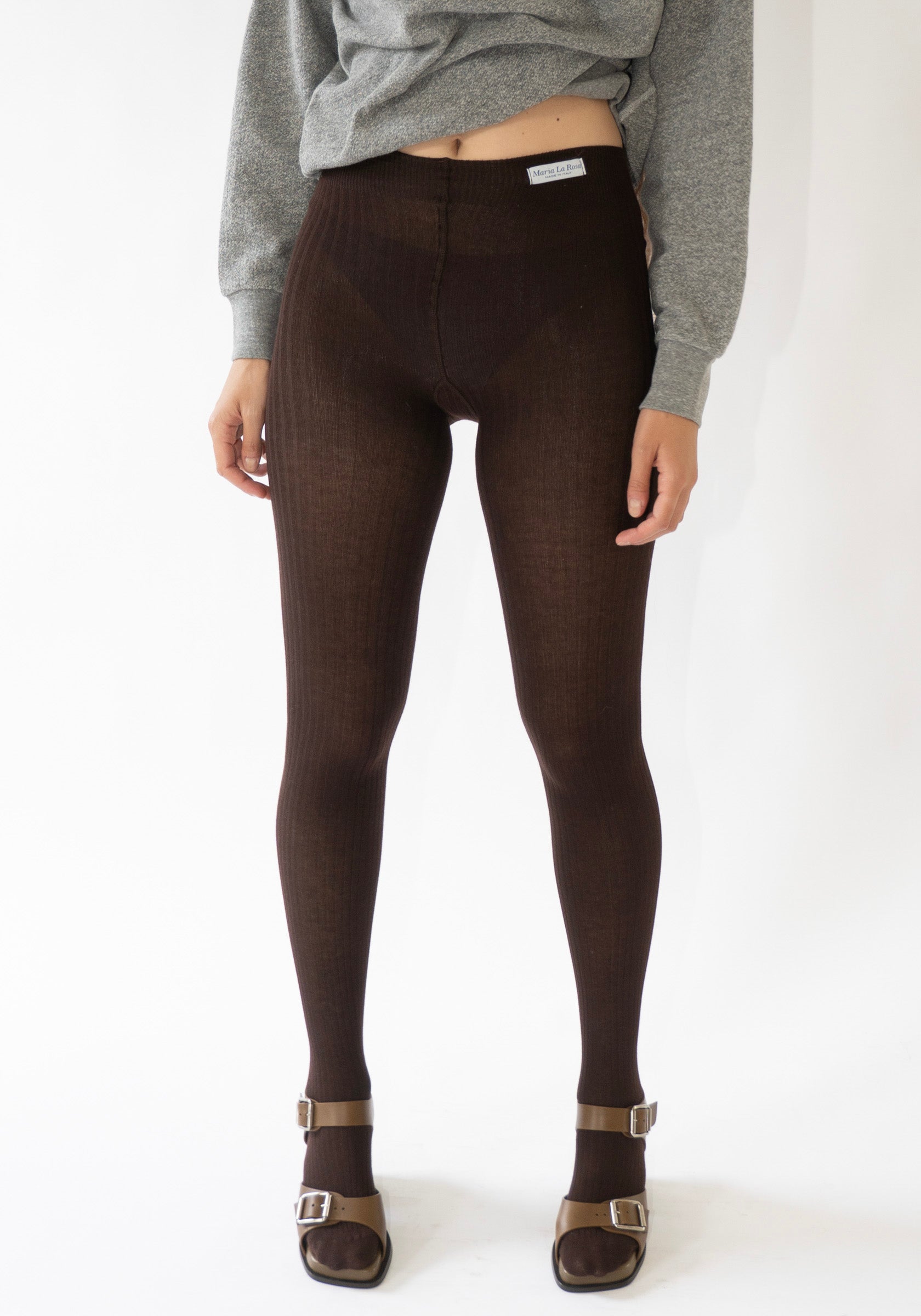 Cotton Tights in Brown
