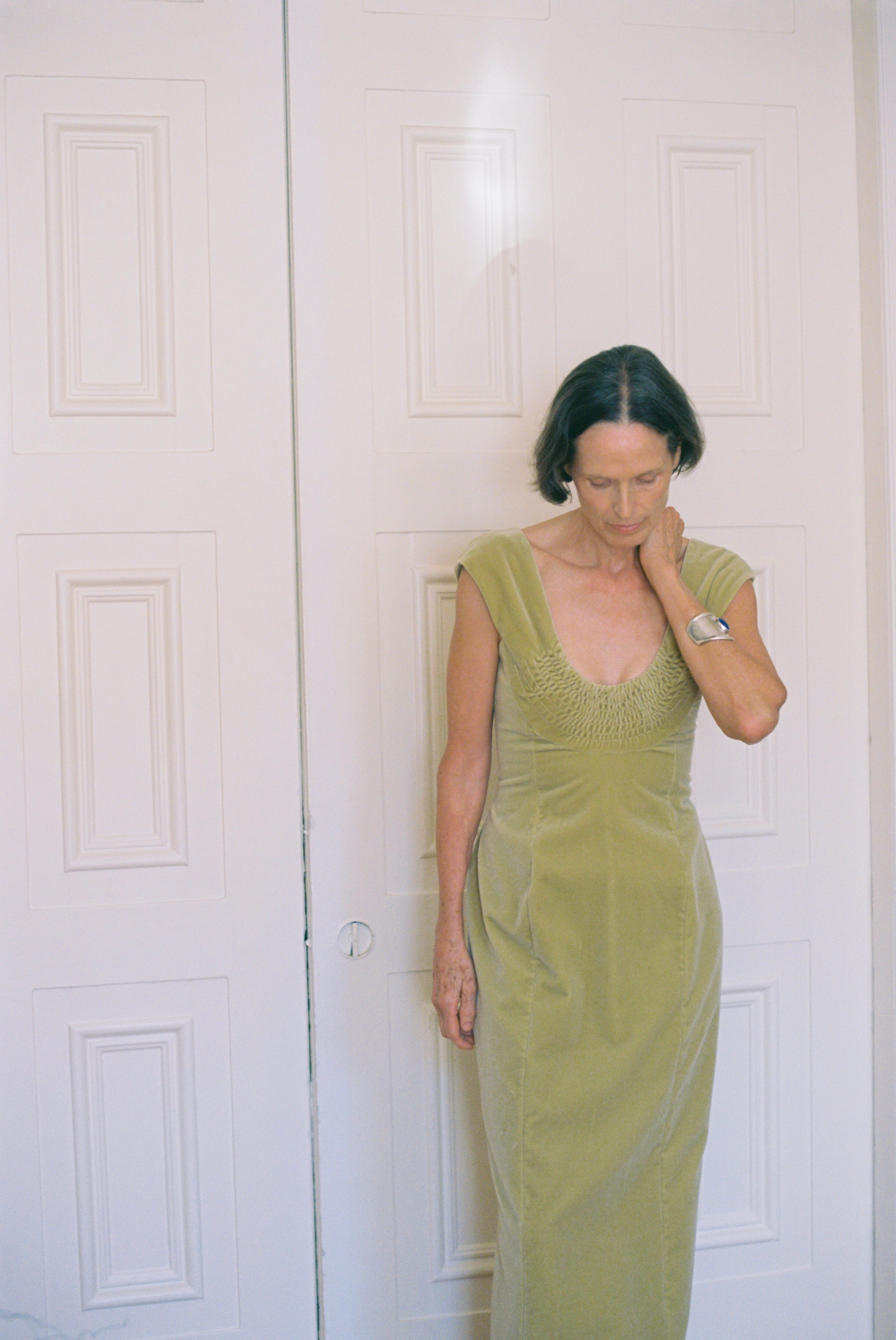 Colleen Allen Low U Dress in Celery