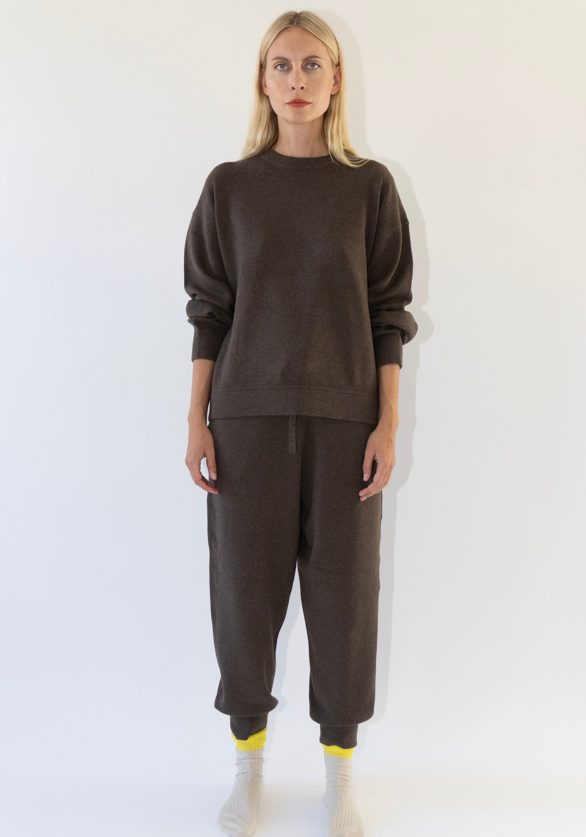 Knit Sweatpants in Brownie