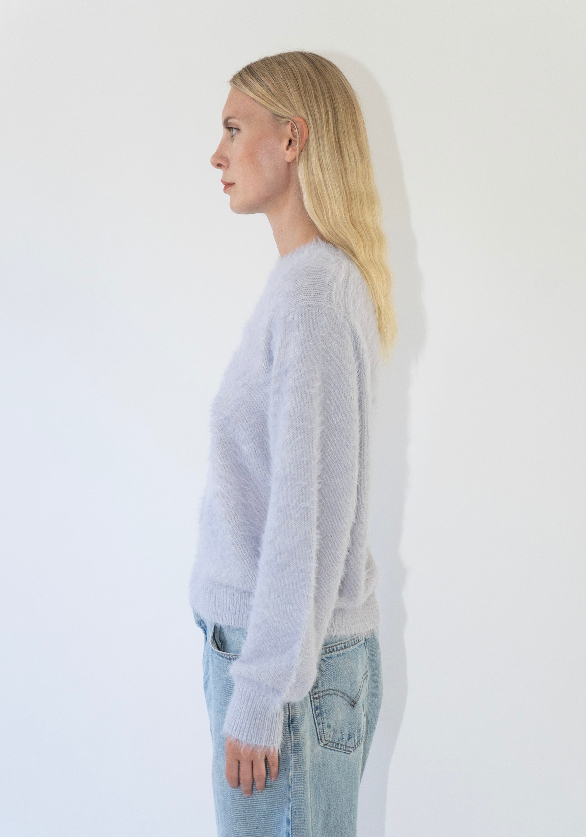 Shaggy Pullover in Lilac Grey