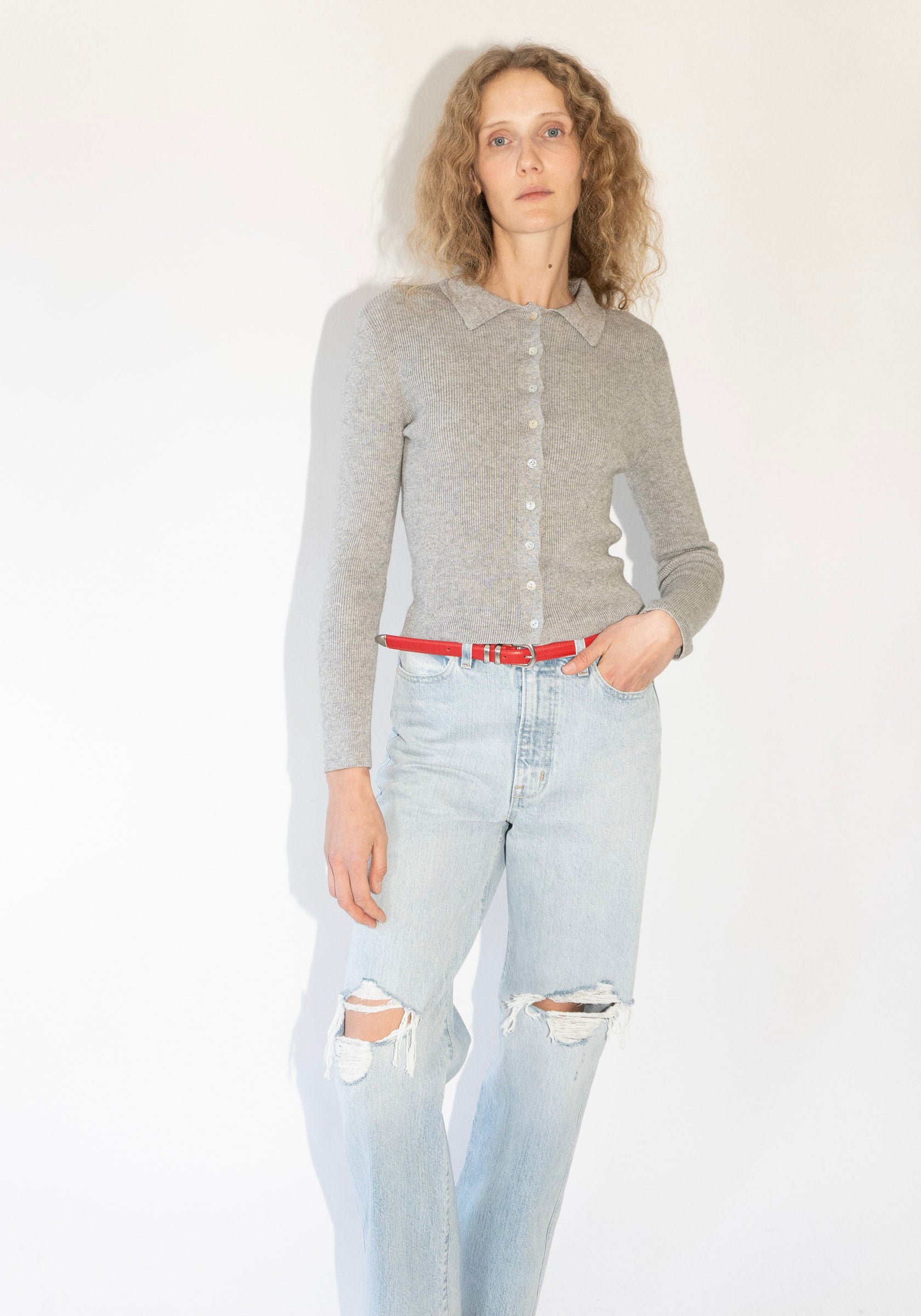 Selma Cardigan in Melange Grey