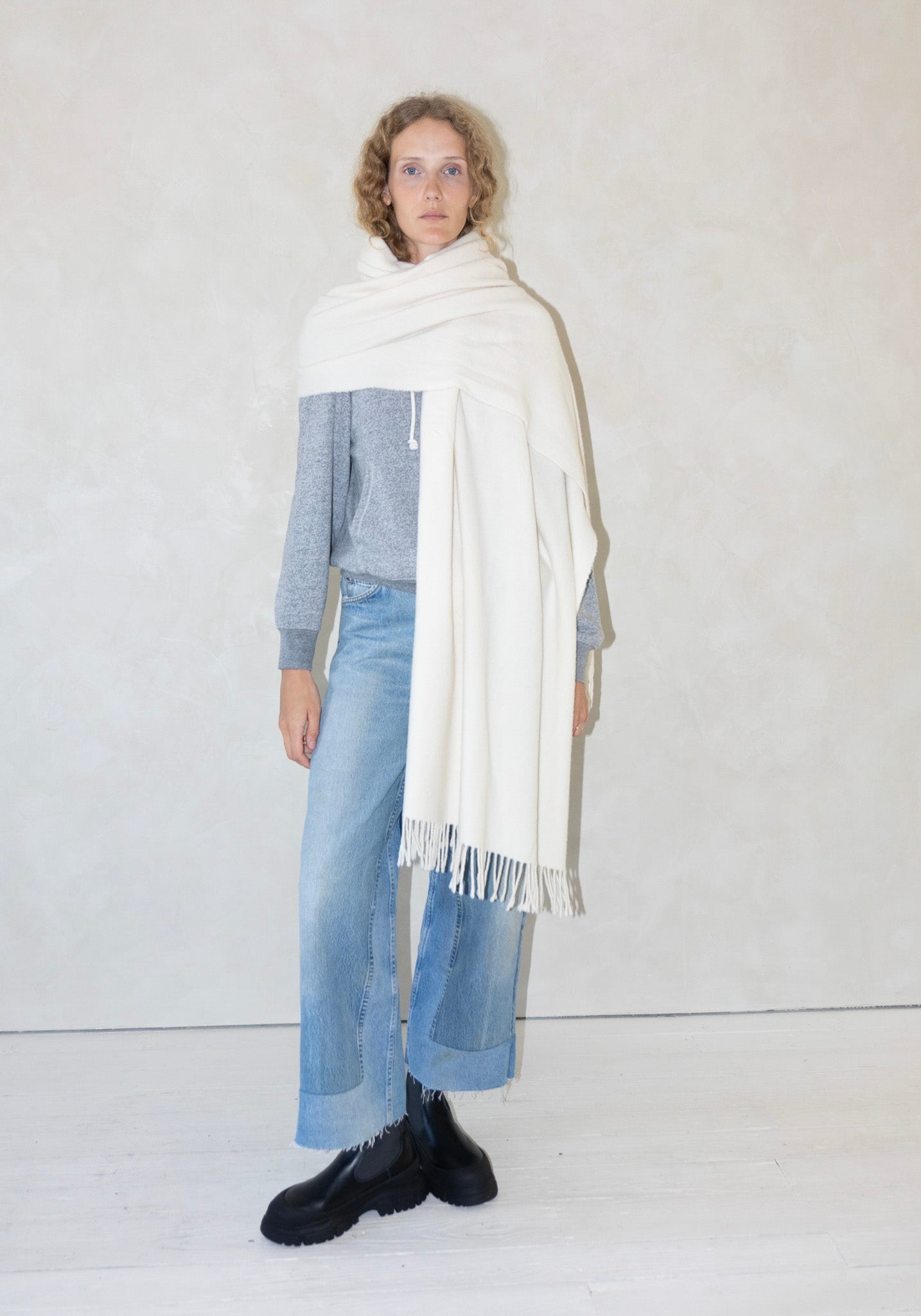 Sofie D'Hoore Arctic Wool Scarf in Mont Blanc