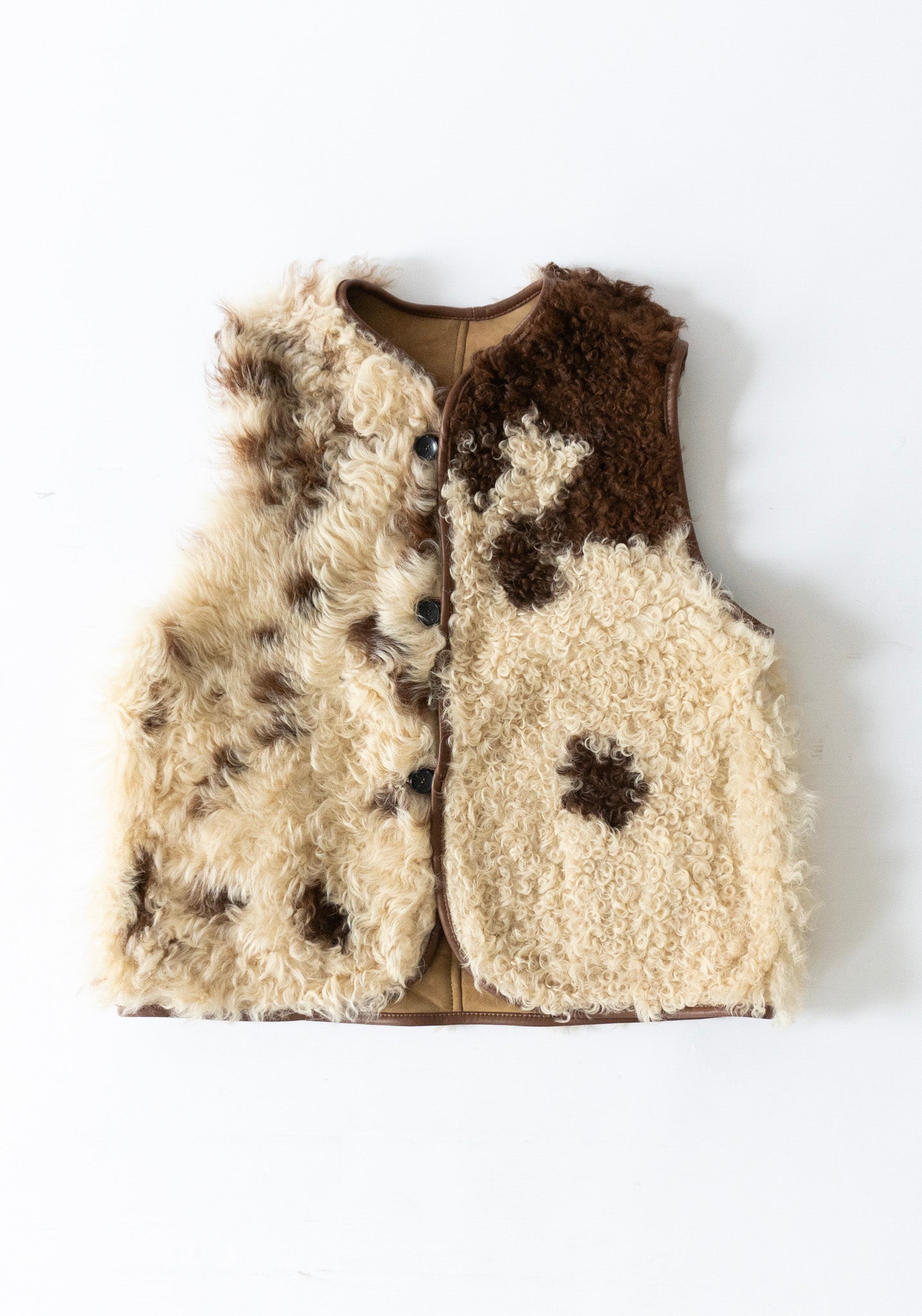 Cawley Ella Sheepskin Vest in Cow