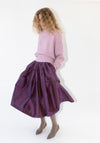 Silk Dupioni Panel Skirt in Plum